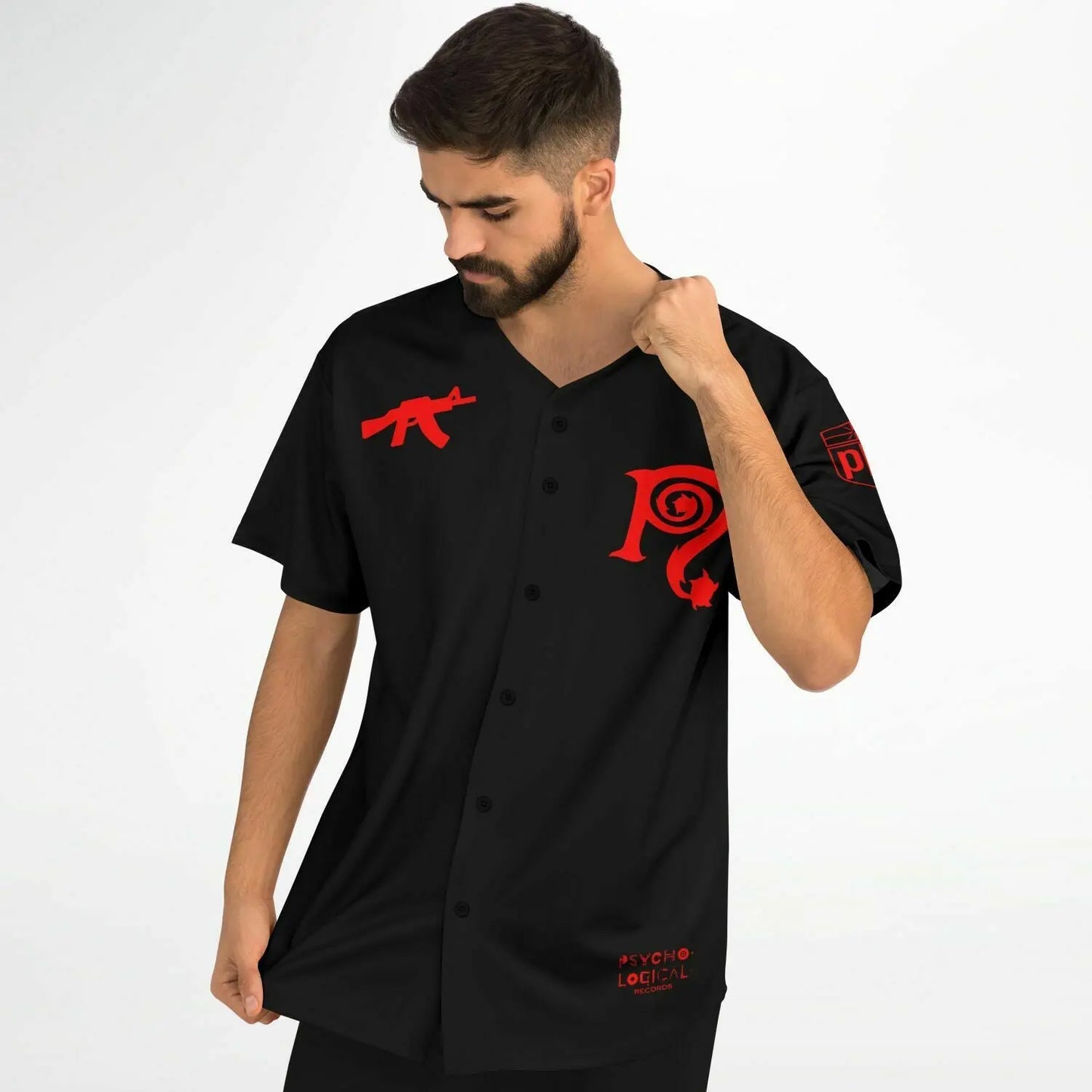 Necro - Blk/Red Baseball Jersey NECRO SUPER STORE