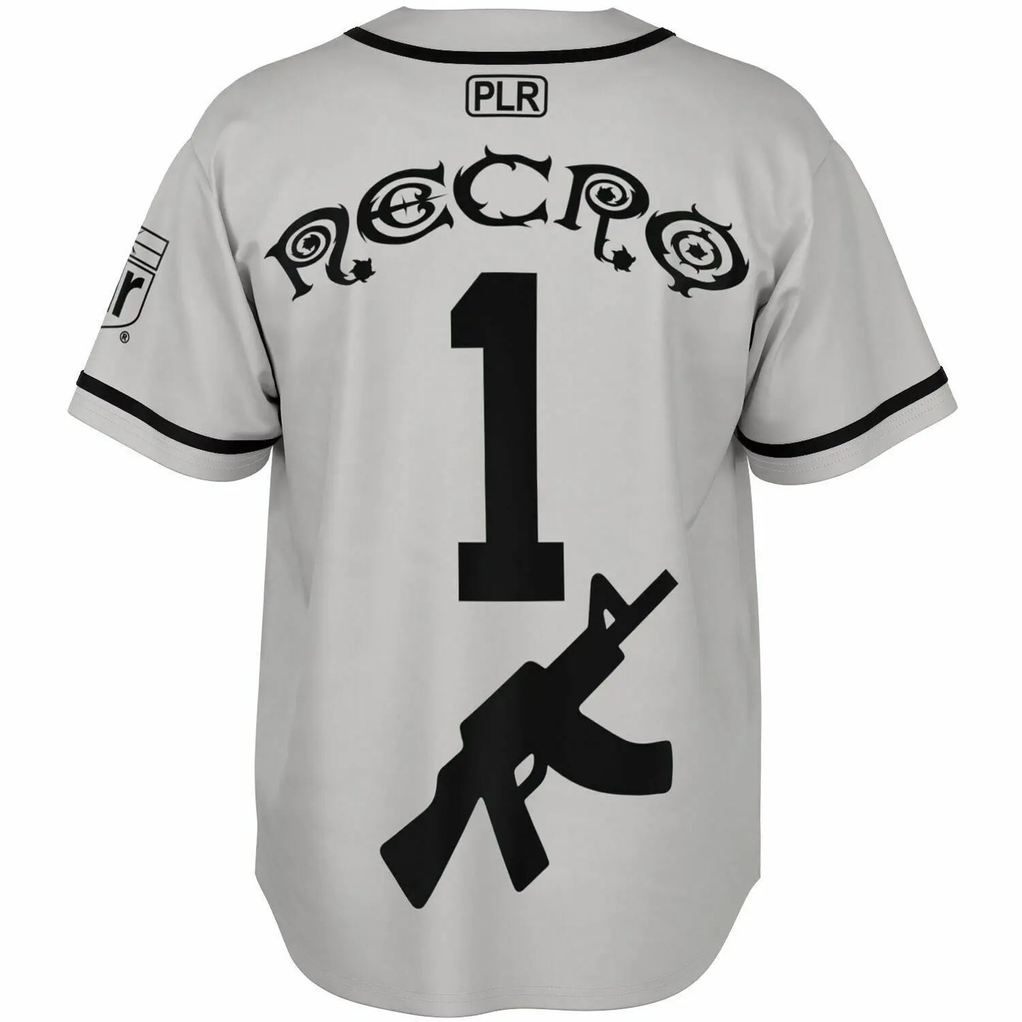 Necro - Grey Blk N - Baseball Jersey NECRO SUPER STORE