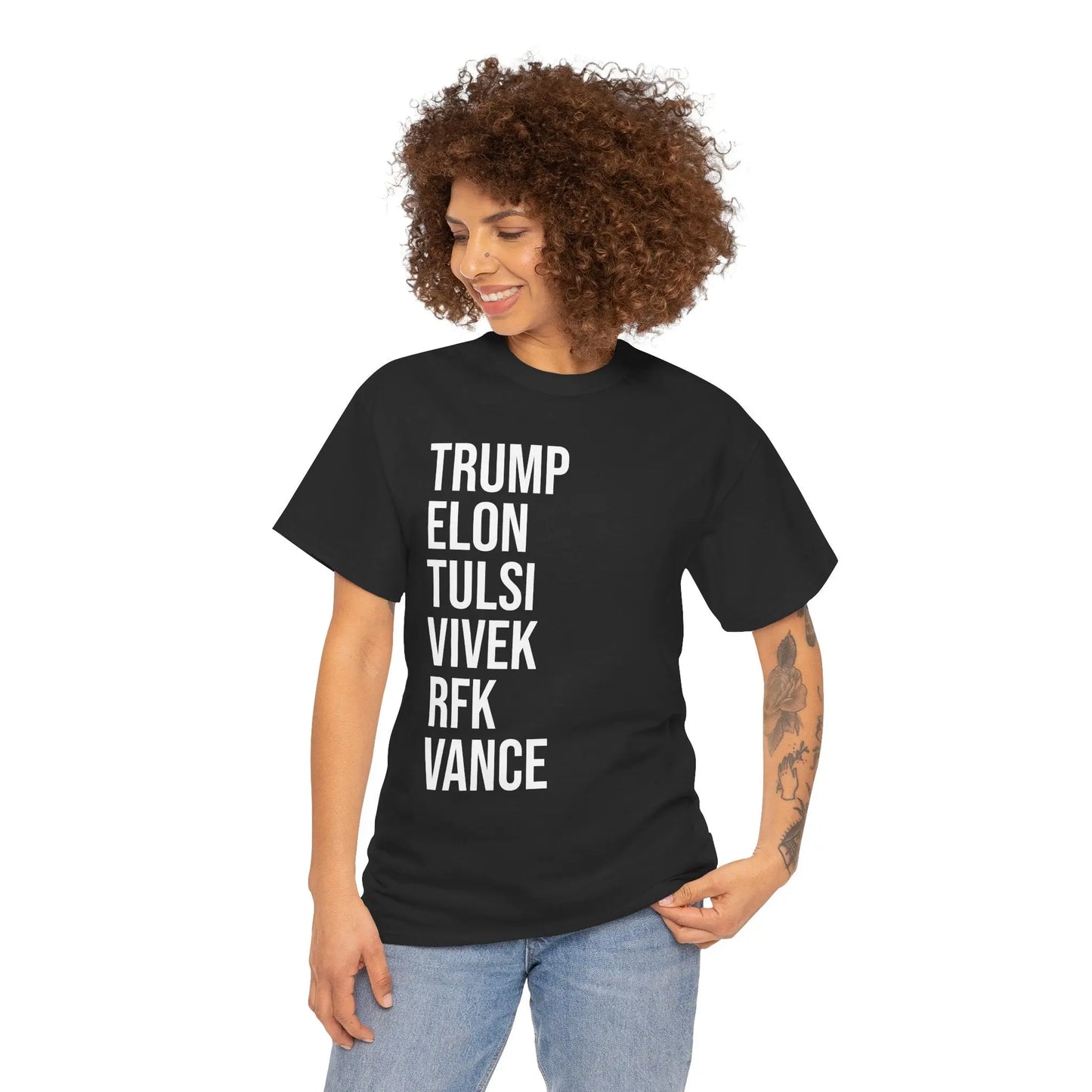 TRUMP - ELON - TULSI - VIVEK - RFK - VANCE - Heavy Cotton Tee - Gilden 5000 Printify