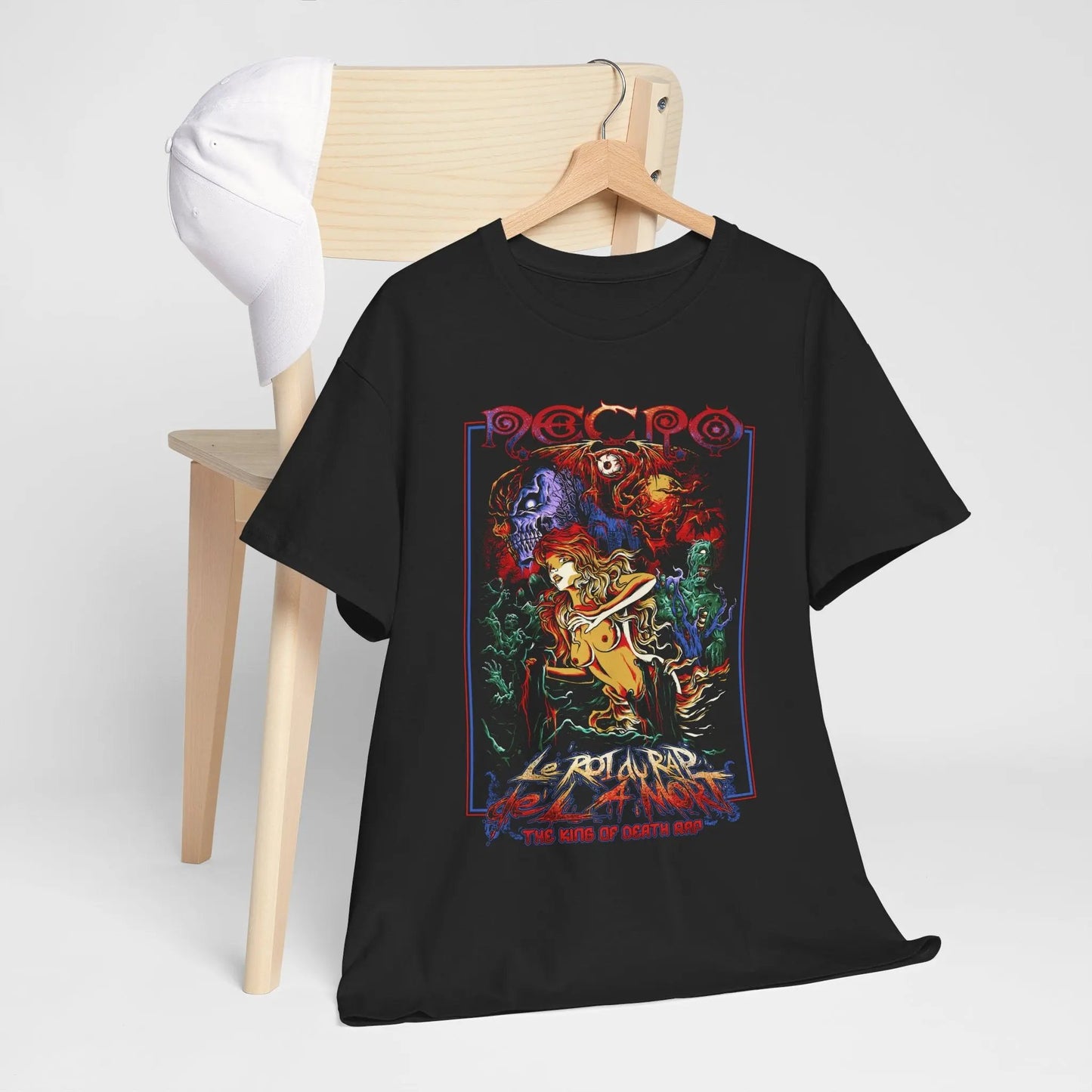 Necro - The King Of Death Rap - Heavy Cotton Tee - Gilden 5000 - Black Printify