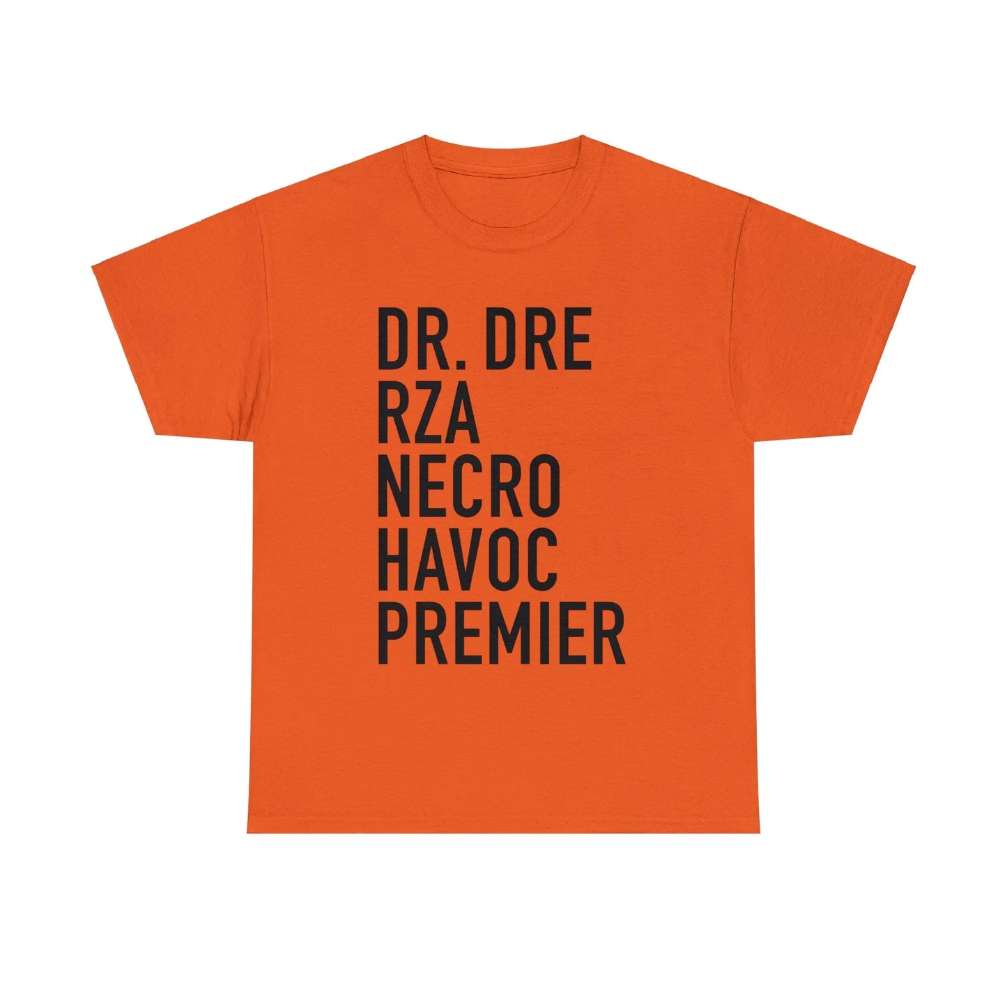 Top 5 Best Hiphop Producers - Heavy Cotton Tee - Gilden 5000 - Blk letters - NECRO SUPER STORE