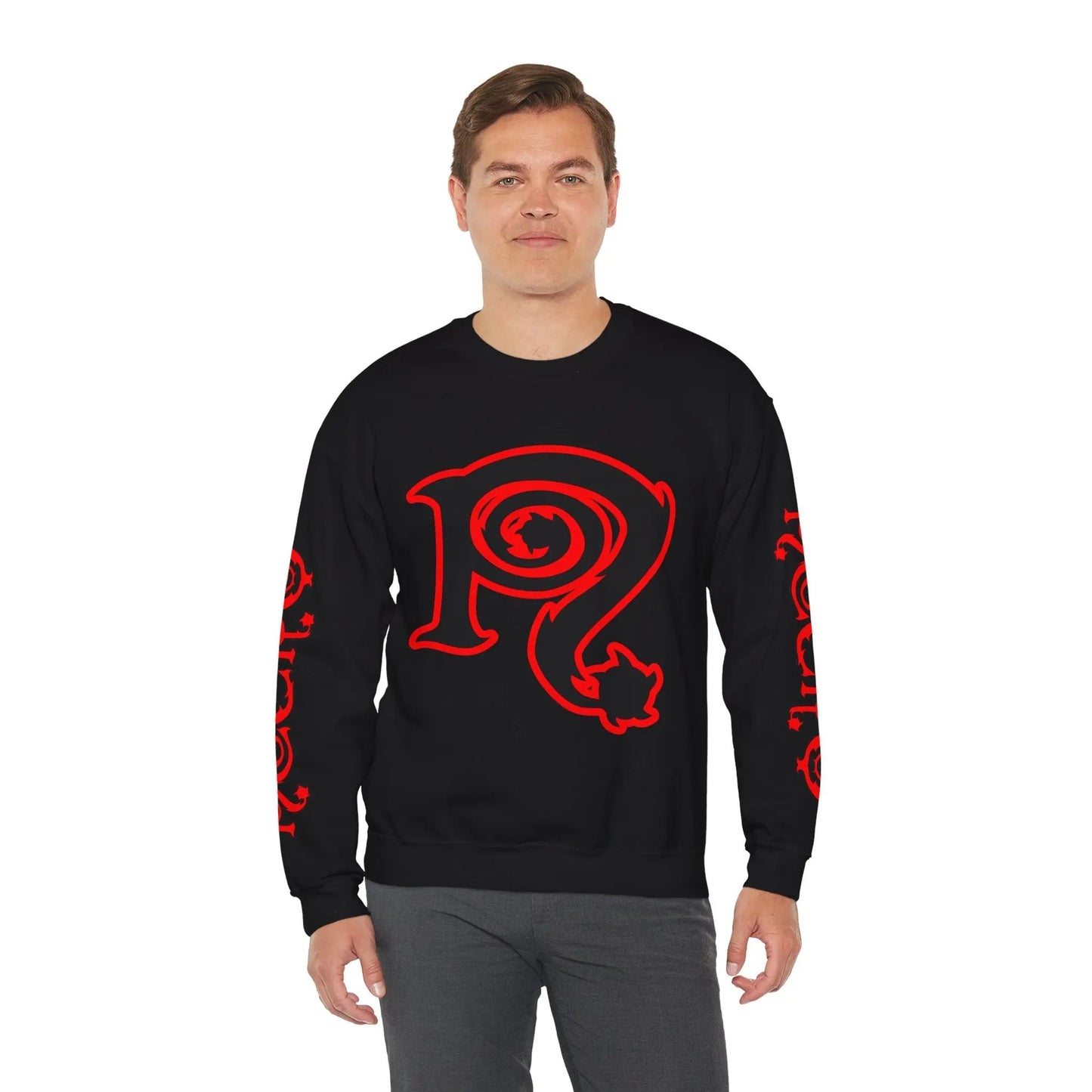 Necro - Red N Symbol - Black Heavy Blend Crewneck Sweatshirt NECRO SUPER STORE