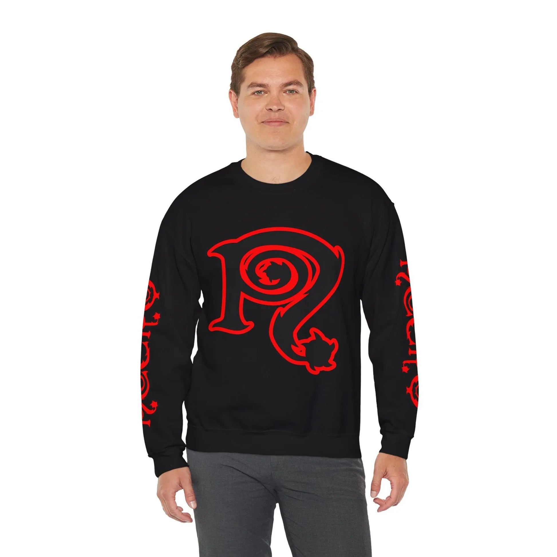 Necro - Red N Symbol - Black Heavy Blend Crewneck Sweatshirt NECRO SUPER STORE