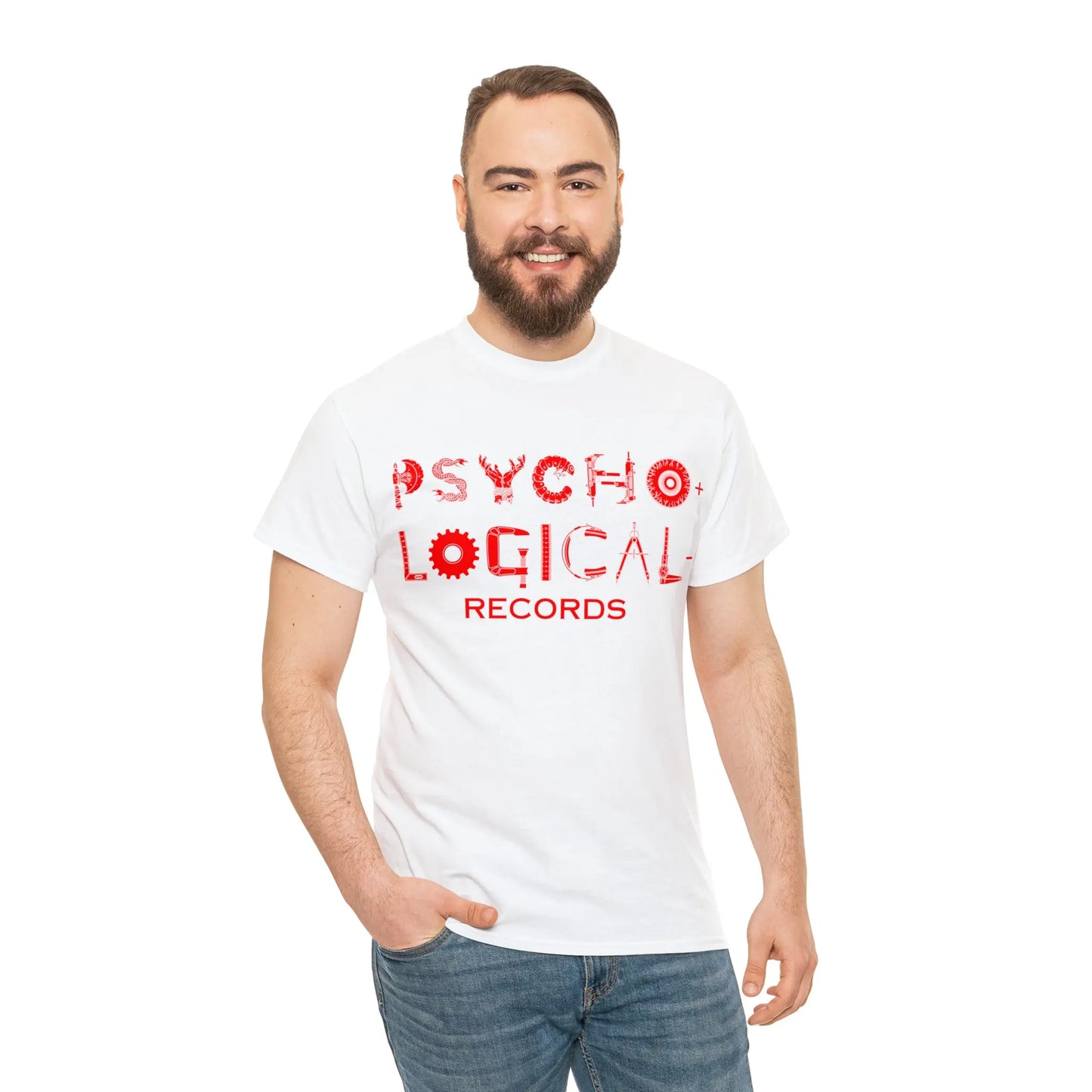 Necro - Red OG PLR Logo - Heavy Cotton Tee - Gilden 5000 - NECRO SUPER STORE