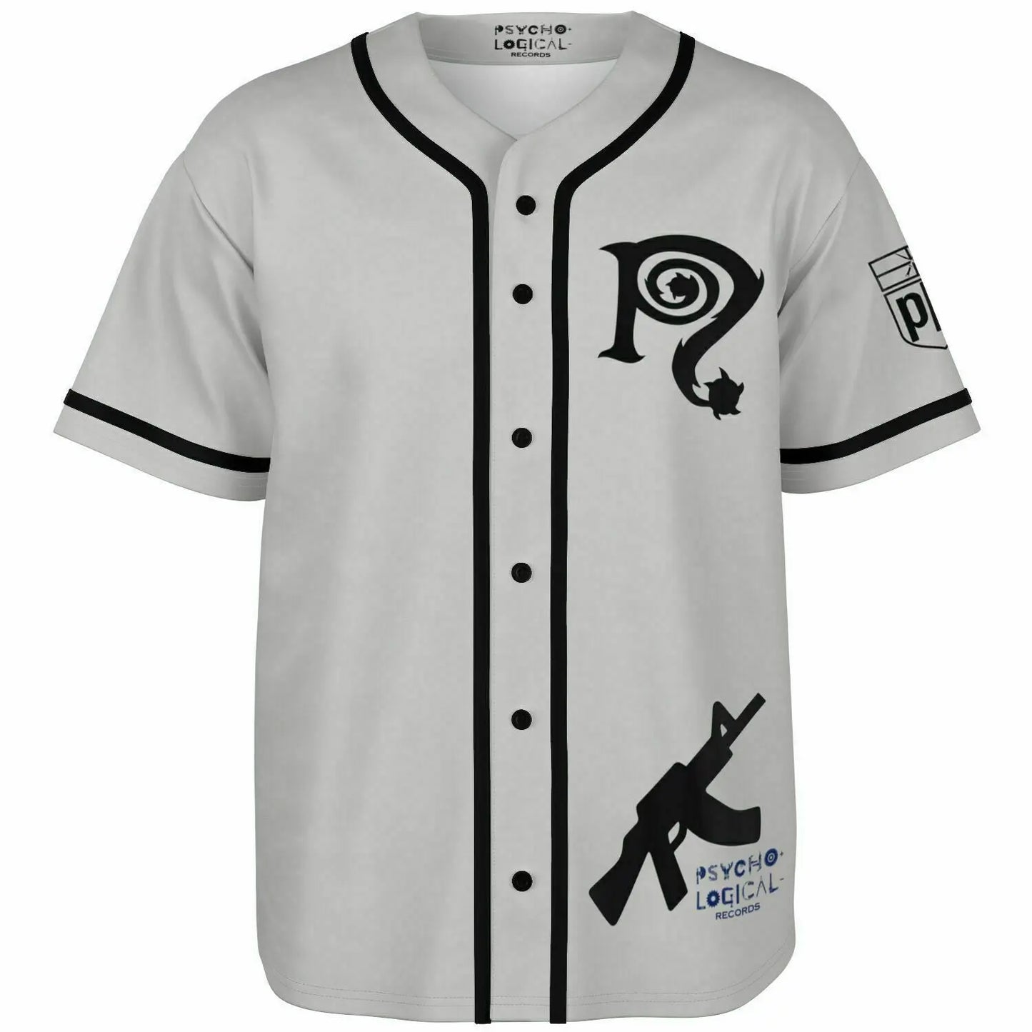 Necro - Grey Blk N - Baseball Jersey NECRO SUPER STORE