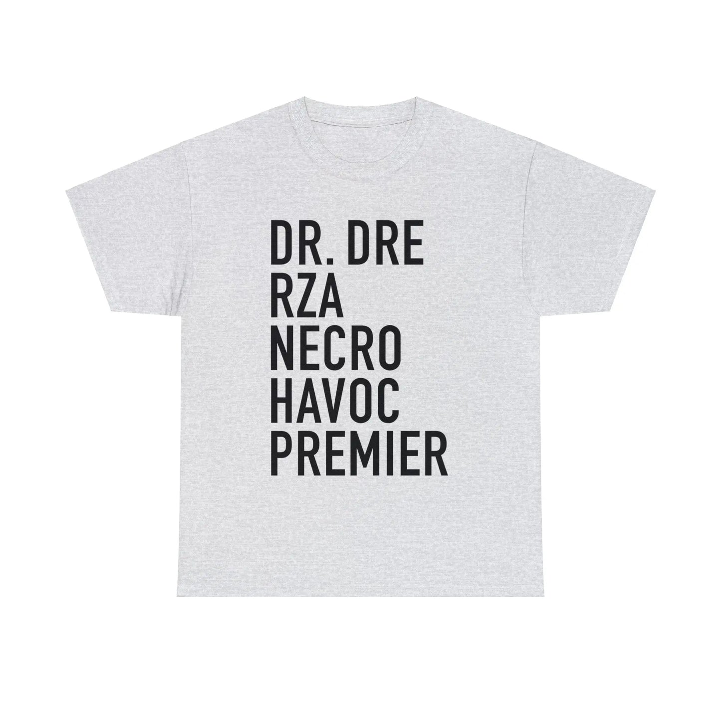 Top 5 Best Hiphop Producers - Heavy Cotton Tee - Gilden 5000 - Blk letters - NECRO SUPER STORE