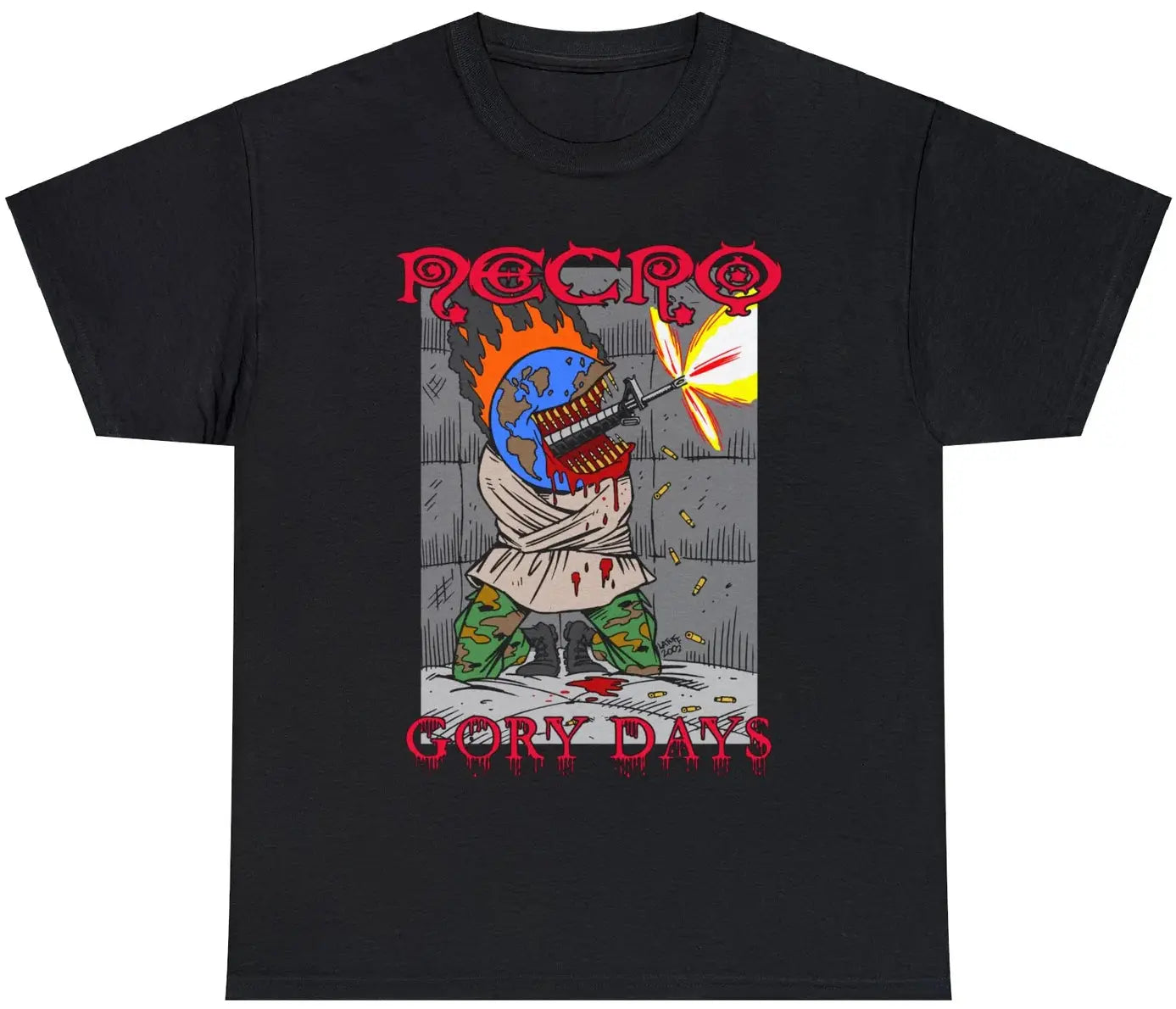 Necro - Gory Days: World Gone Mad - Heavy Cotton Tee - Gilden 5000 - NECRO SUPER STORE