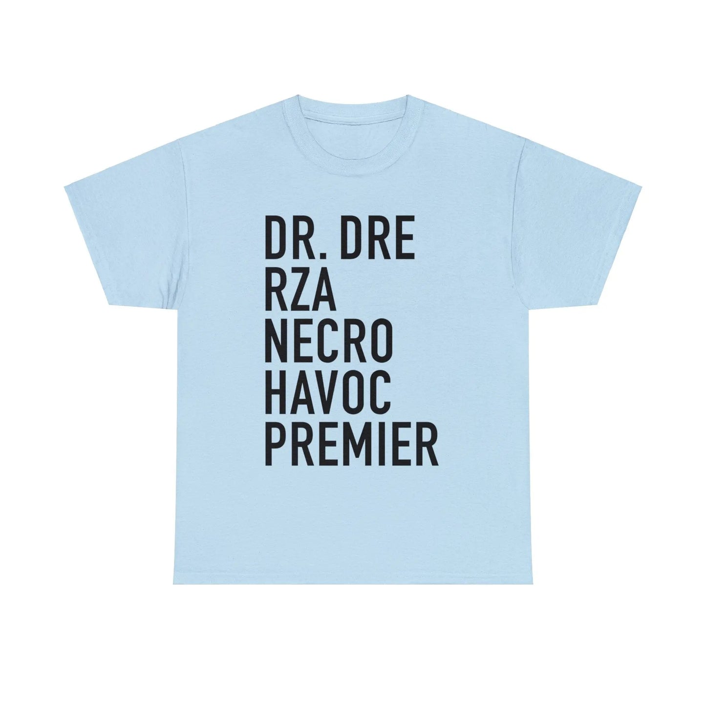 Top 5 Best Hiphop Producers - Heavy Cotton Tee - Gilden 5000 - Blk letters - NECRO SUPER STORE