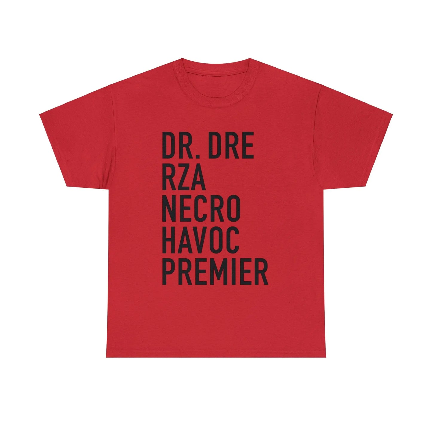 Top 5 Best Hiphop Producers - Heavy Cotton Tee - Gilden 5000 - Blk letters - NECRO SUPER STORE