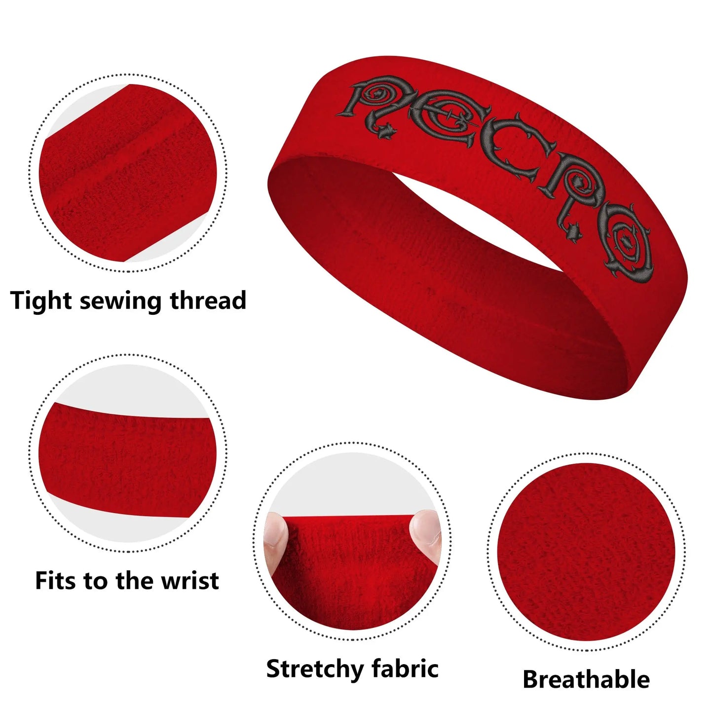 Necro - Logo - Embroidered Sports Headband - NECRO SUPER STORE