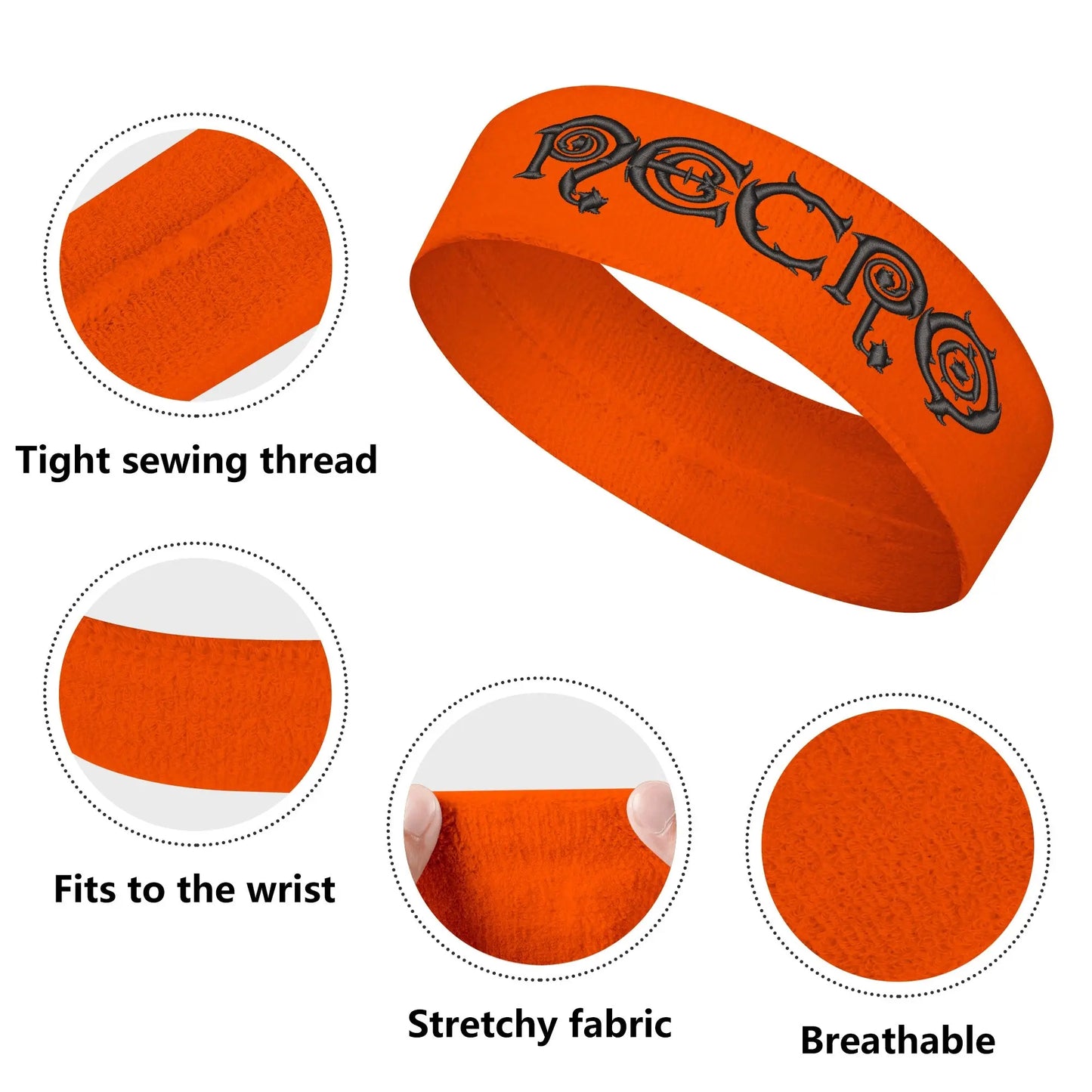 Necro - Logo - Embroidered Sports Headband - NECRO SUPER STORE