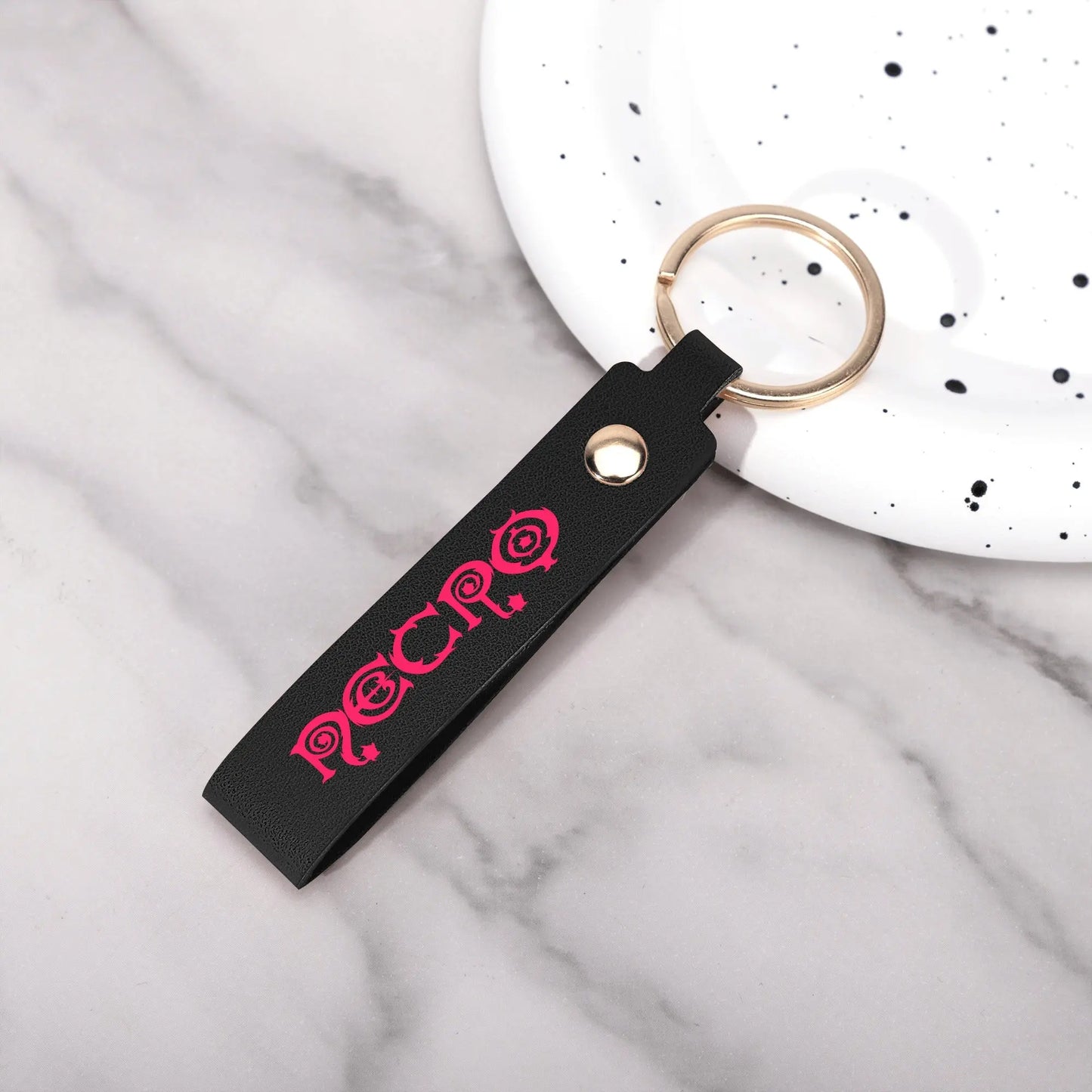 Necro - Logo - Handcraft Leather Loop Keychain - NECRO SUPER STORE