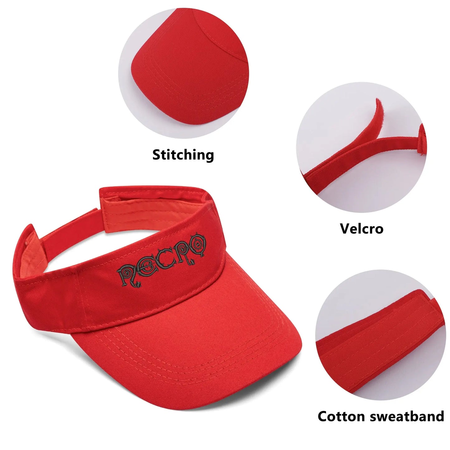 Necro - Logo - Embroidered Sun Visor Caps - NECRO SUPER STORE