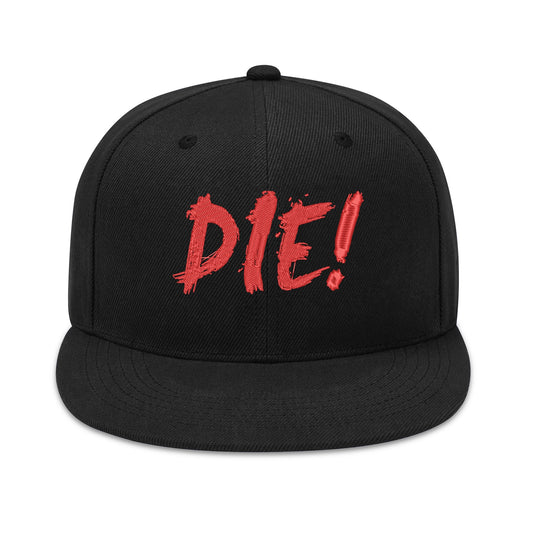 Necro - DIE! on Blk- Three Sides Embroidered Hip-Hop Hat