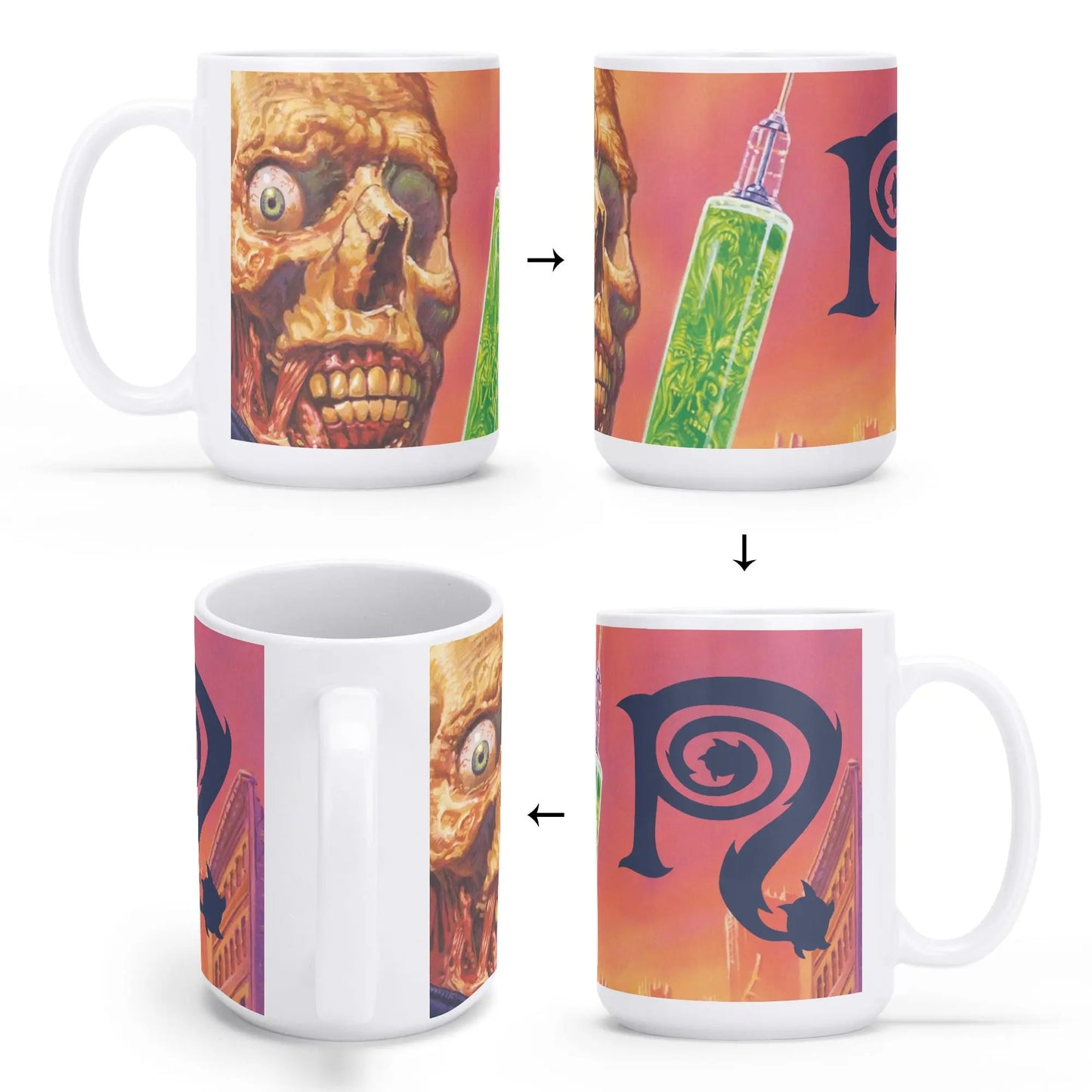 Necro - The Pre-Fix For Death - All Over Printing White Mug NECRO SUPER STORE