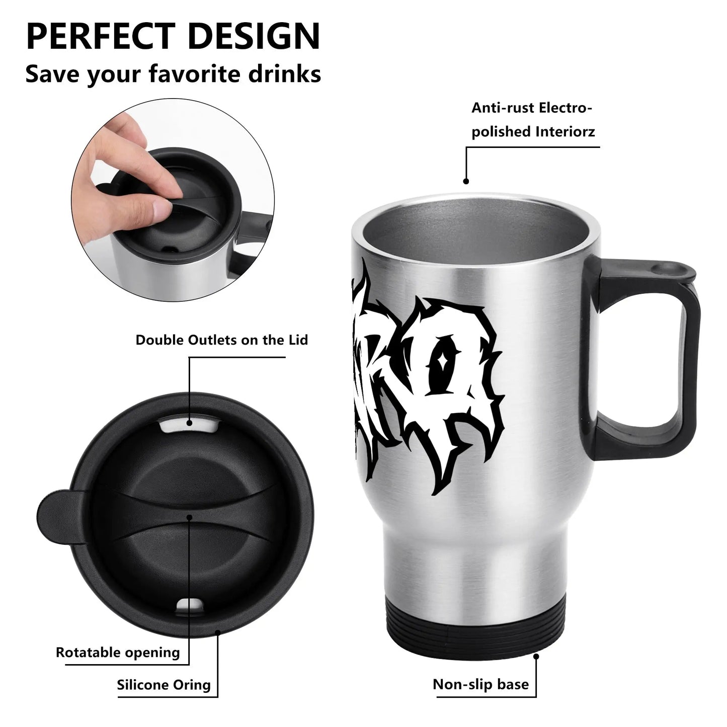 Necro - Graffiti Death Metal Logo - Travel Coffee Mug NECRO SUPER STORE