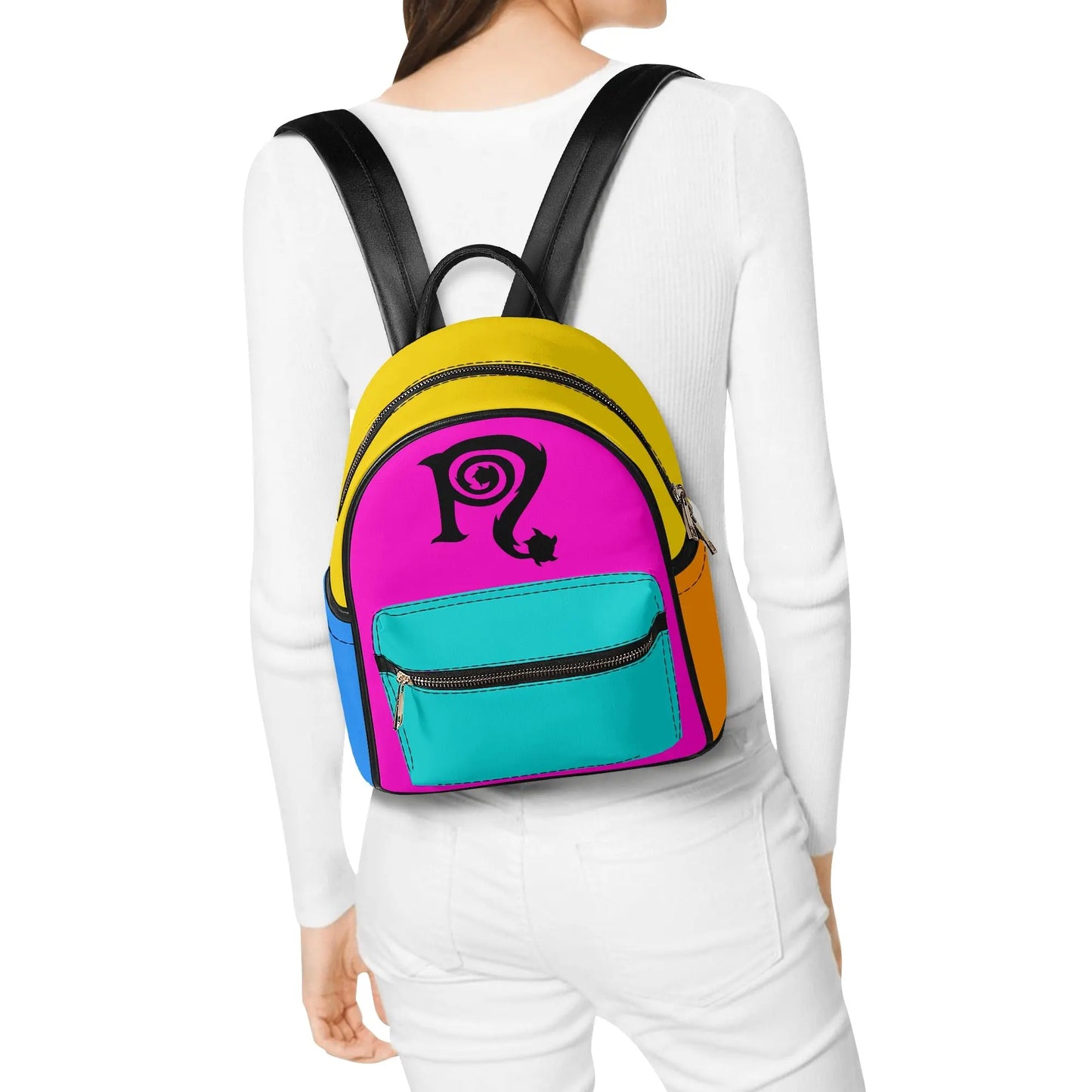 Necro - Black N / Multi Color - Womens Casual Backpack NECRO SUPER STORE