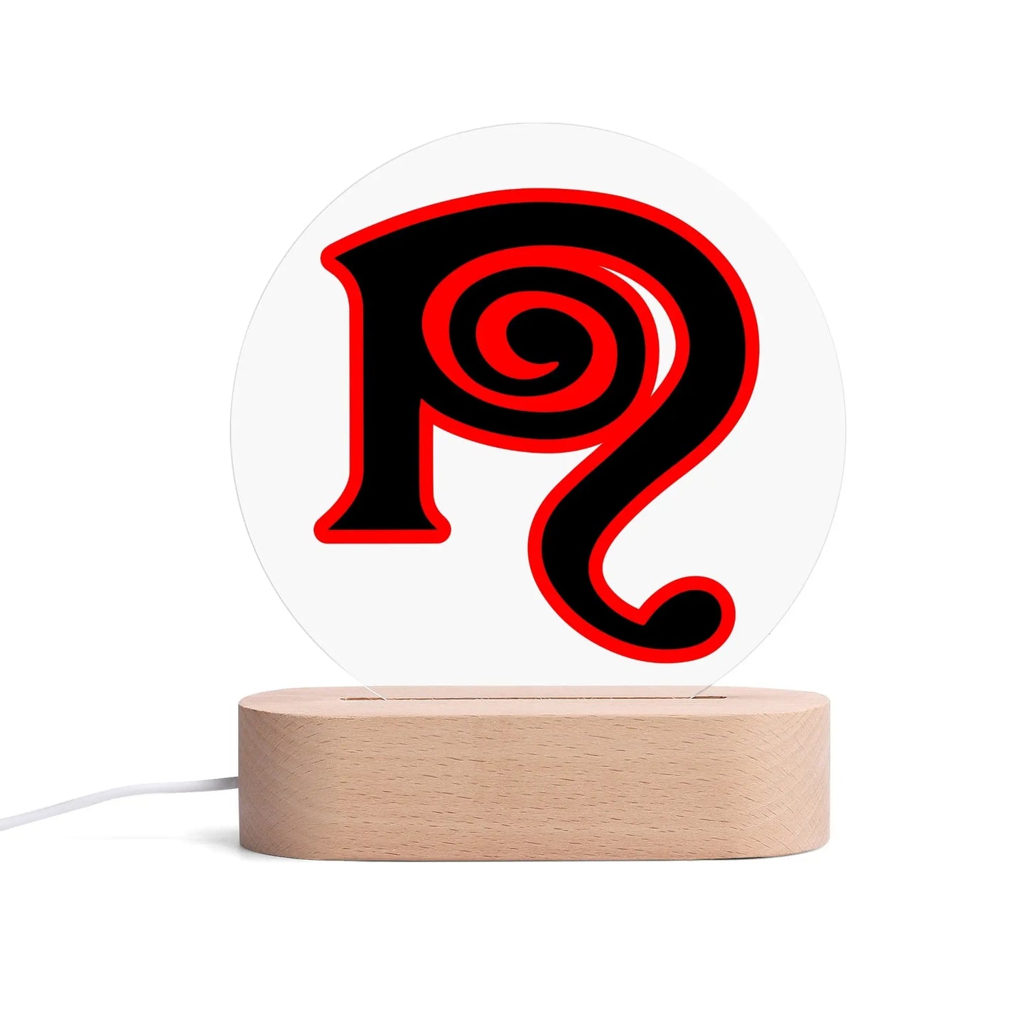 Necro - N Symbol Black/Red - Acrylic Round Lamp Night Light popcustoms