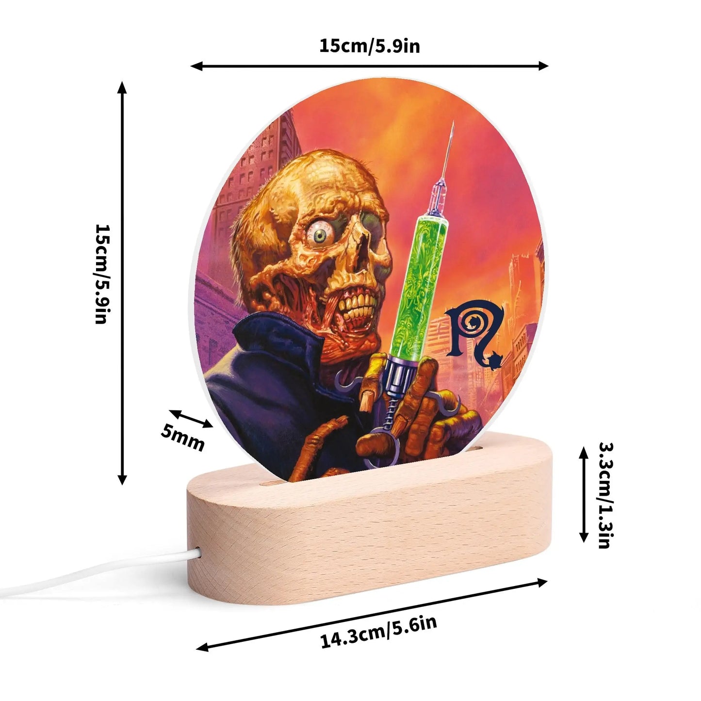 Necro - The Pre-Fix For Death - Acrylic Round Lamp Night Light popcustoms