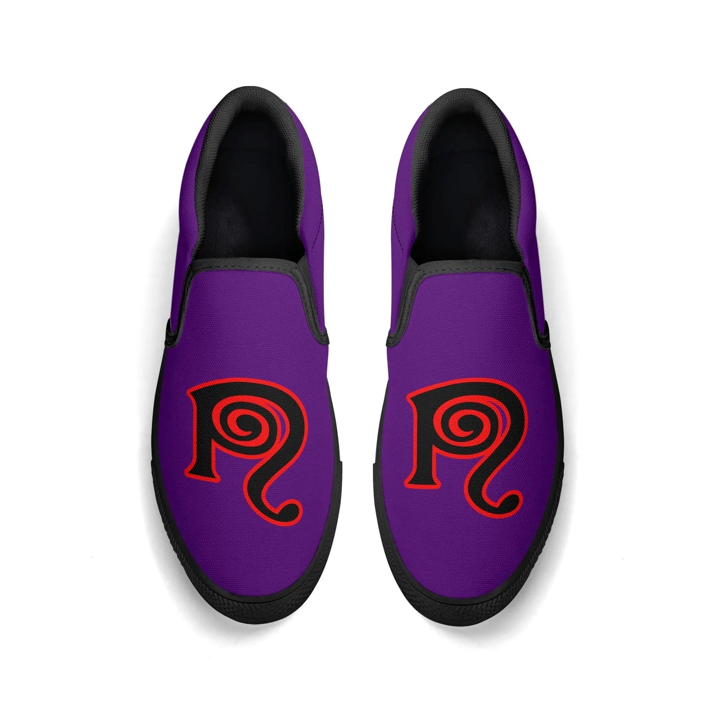 Necro - Royal Purple - King Pimp Edition - OG N Symbol - Rubber Slip On Shoes popcustoms
