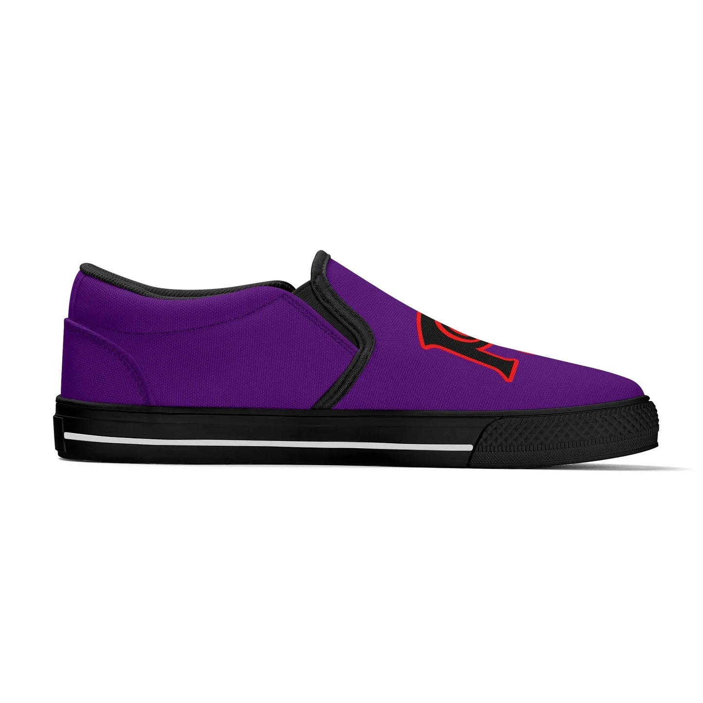 Necro - Royal Purple - King Pimp Edition - OG N Symbol - Rubber Slip On Shoes popcustoms