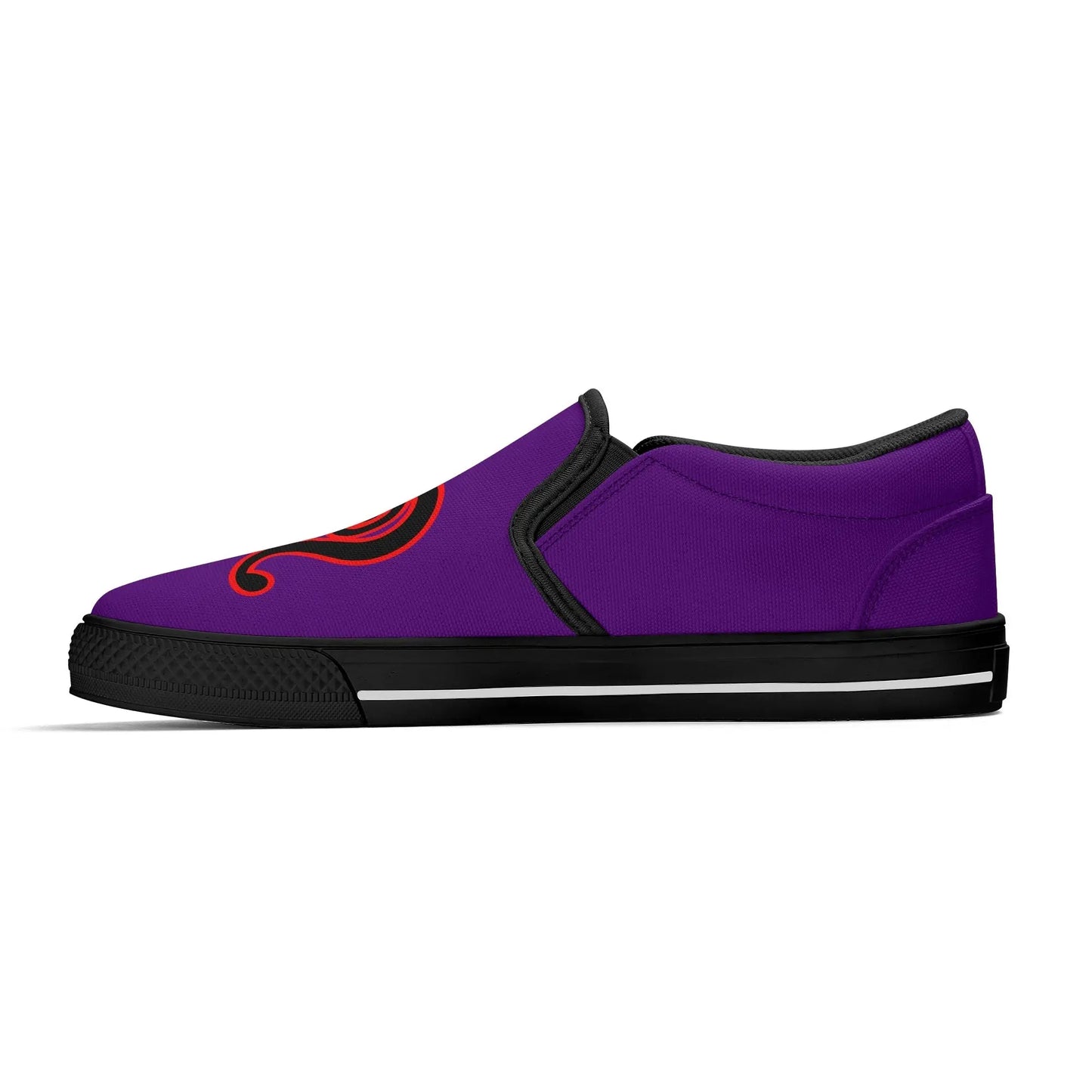 Necro - Royal Purple - King Pimp Edition - OG N Symbol - Rubber Slip On Shoes popcustoms
