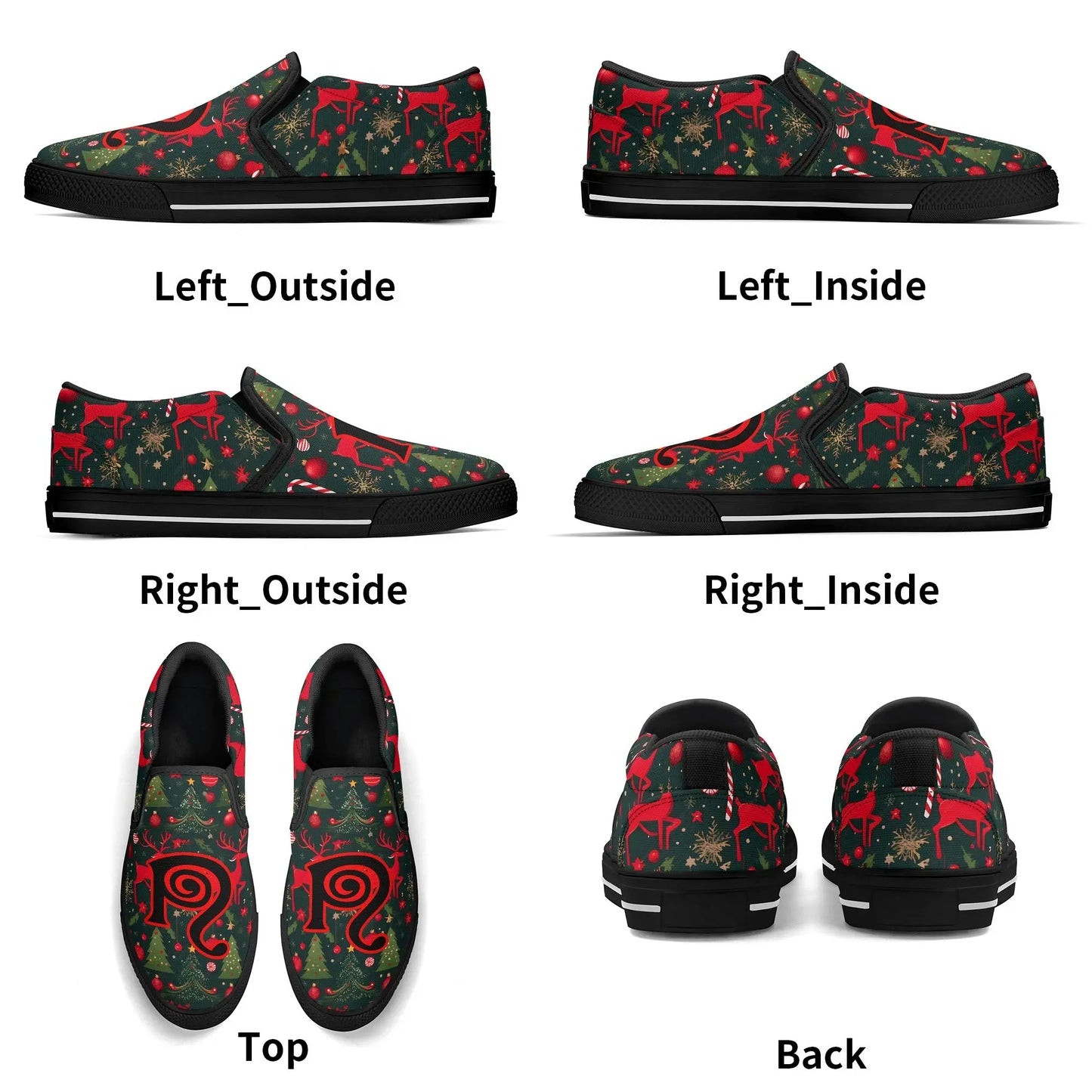 Necro - Christmas Design - OG N Symbol - Rubber Slip On Shoes popcustoms