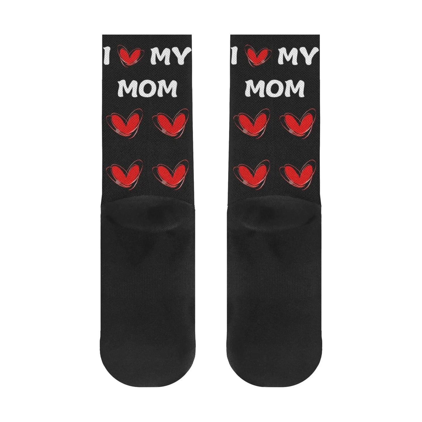 Necro - I Love Mom - White Necro Gothic Logo - Crew Socks popcustoms