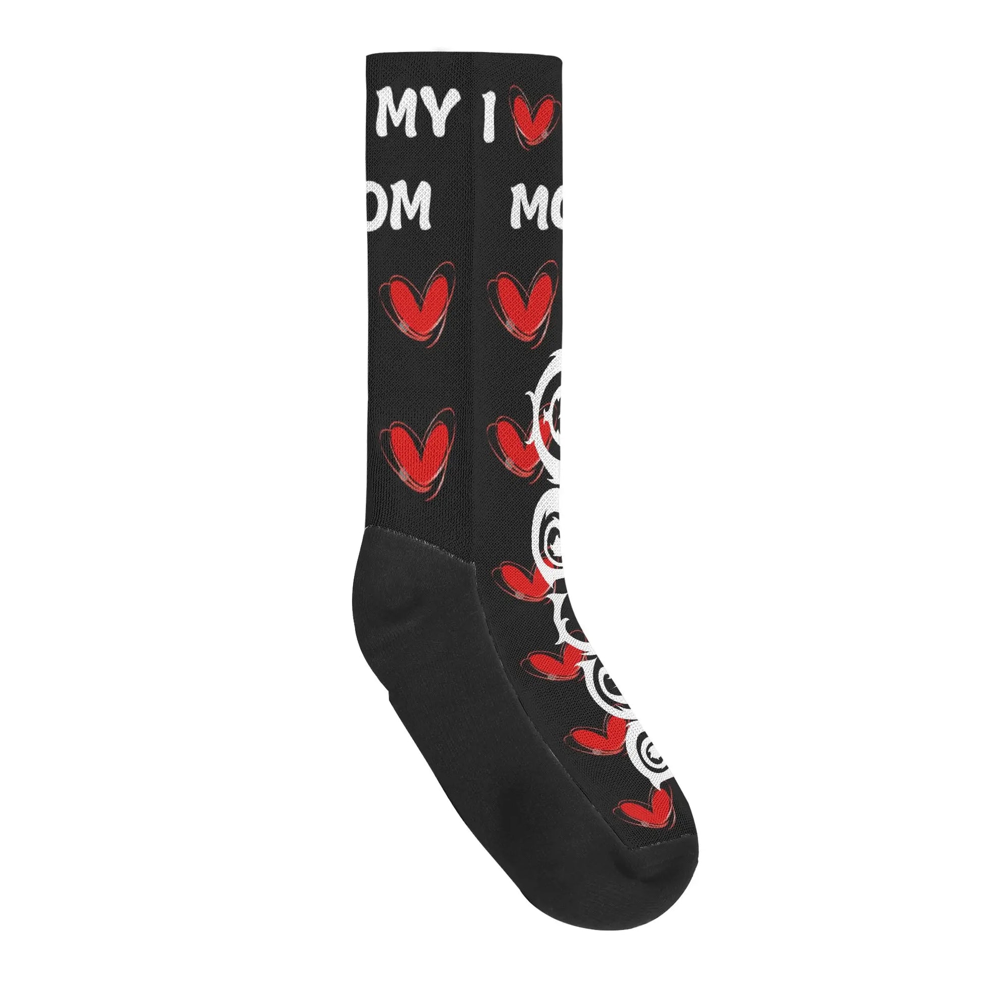 Necro - I Love Mom - White Necro Gothic Logo - Crew Socks popcustoms