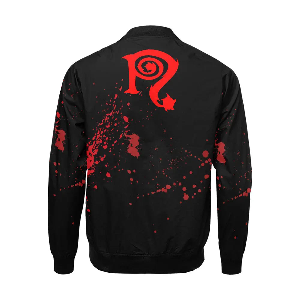 Necro - Red Logo Blood Splatter - Men's All Over Print Casual Jacket NECRO SUPER STORE