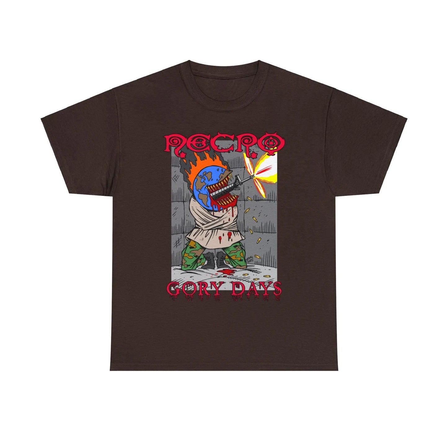 Necro - Gory Days: World Gone Mad - Heavy Cotton Tee - Gilden 5000 - NECRO SUPER STORE