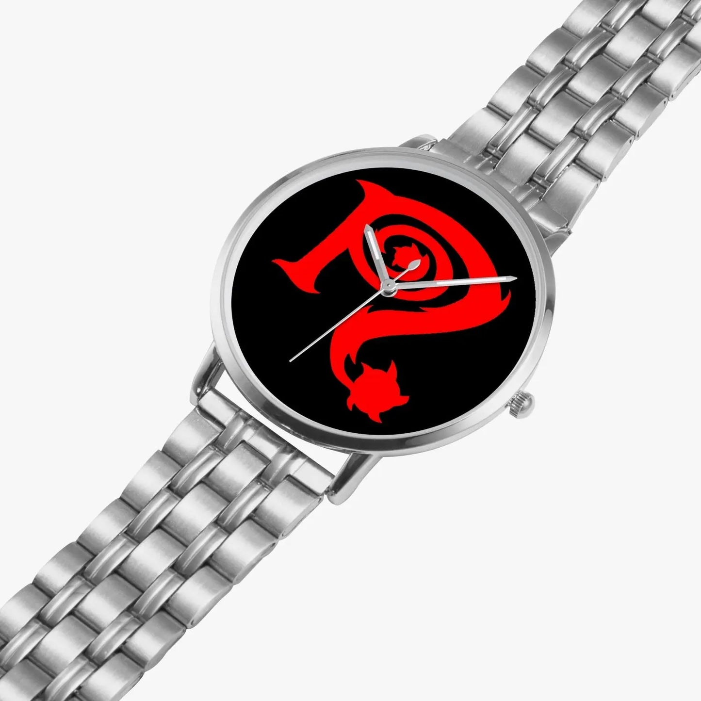 Necro - Red N - Black Steel Strap Quartz Watch NECRO SUPER STORE