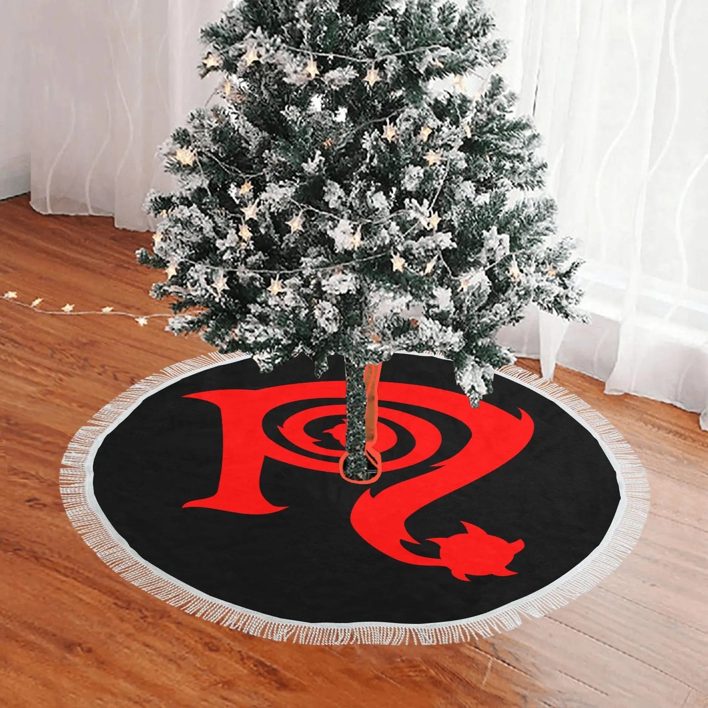 Thick Fringe Christmas Tree Skirt 36"x36" interestprint