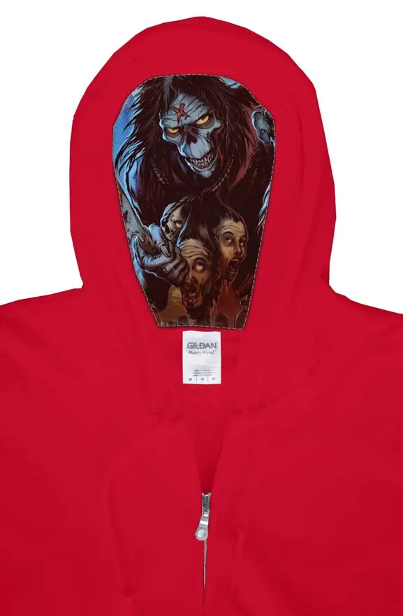 gildan zip hoody red mmkk