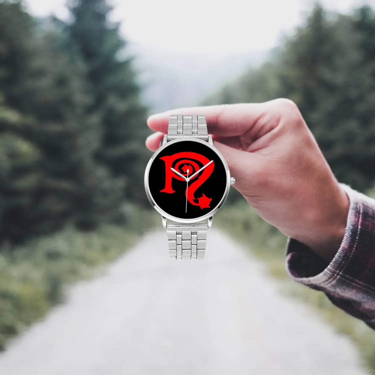 Necro - Red N - Black Steel Strap Quartz Watch NECRO SUPER STORE