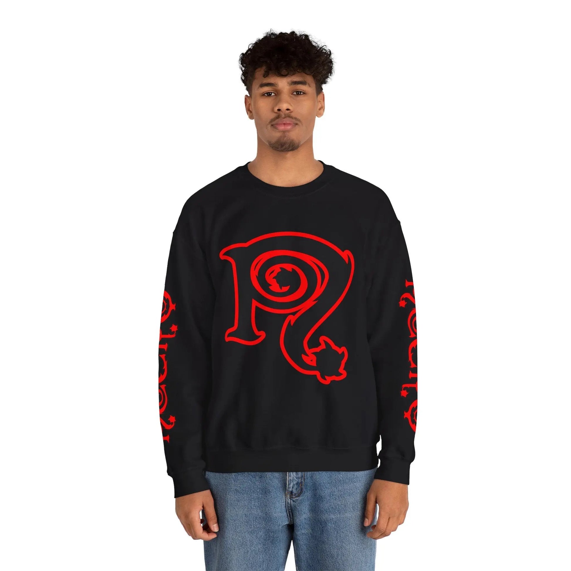 Necro - Red N Symbol - Black Heavy Blend Crewneck Sweatshirt NECRO SUPER STORE