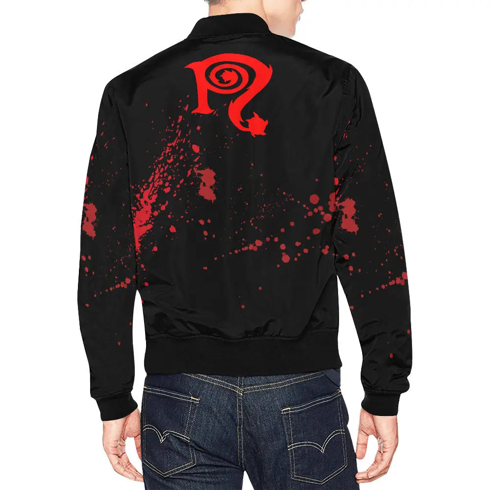 Necro - Red Logo Blood Splatter - Men's All Over Print Casual Jacket NECRO SUPER STORE