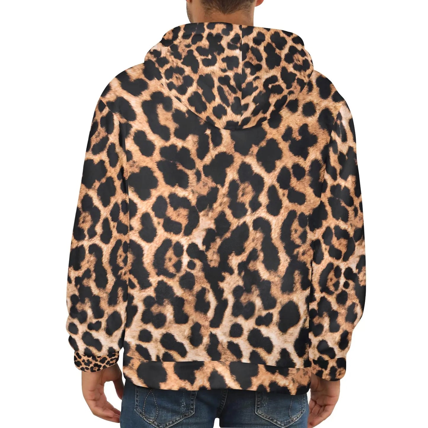 Necro - N Symbol Leopard Fleece Velour Hoodie interestprint