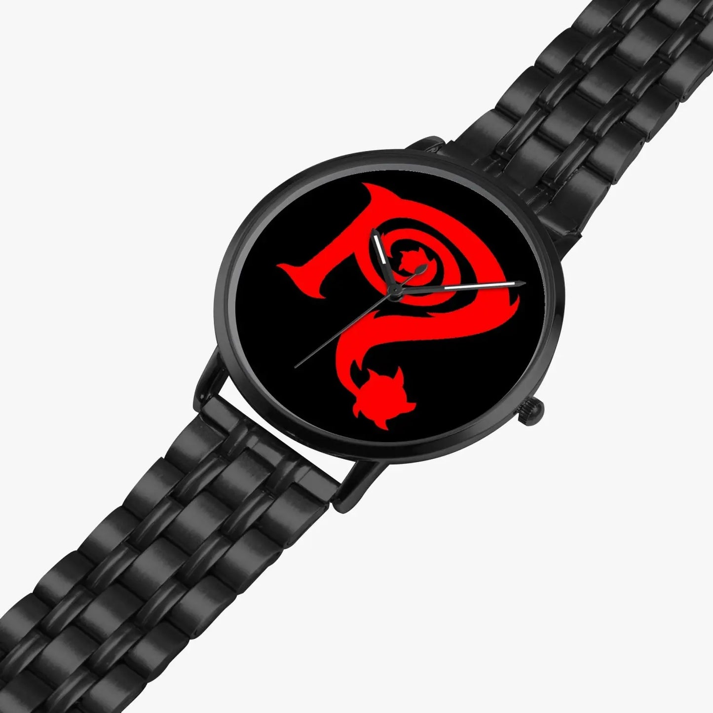 Necro - Red N - Black Steel Strap Quartz Watch NECRO SUPER STORE