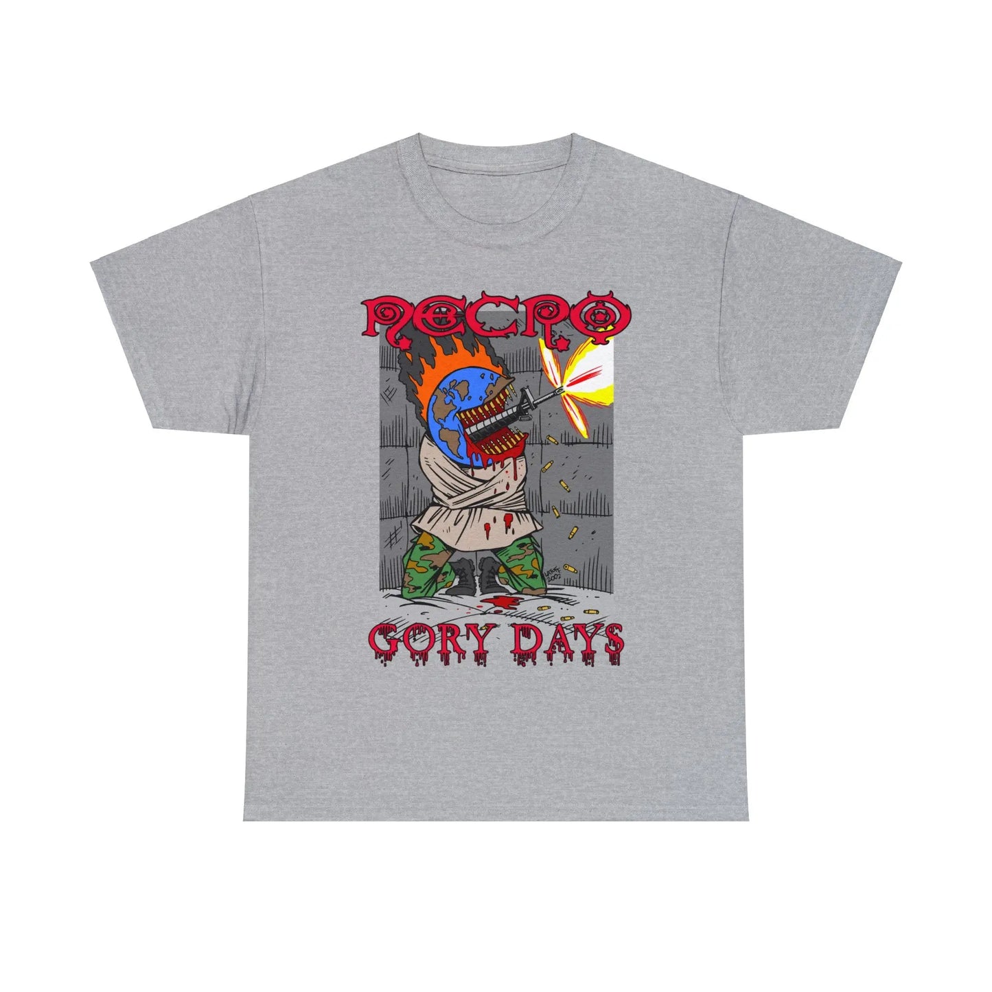 Necro - Gory Days: World Gone Mad - Heavy Cotton Tee - Gilden 5000 - NECRO SUPER STORE
