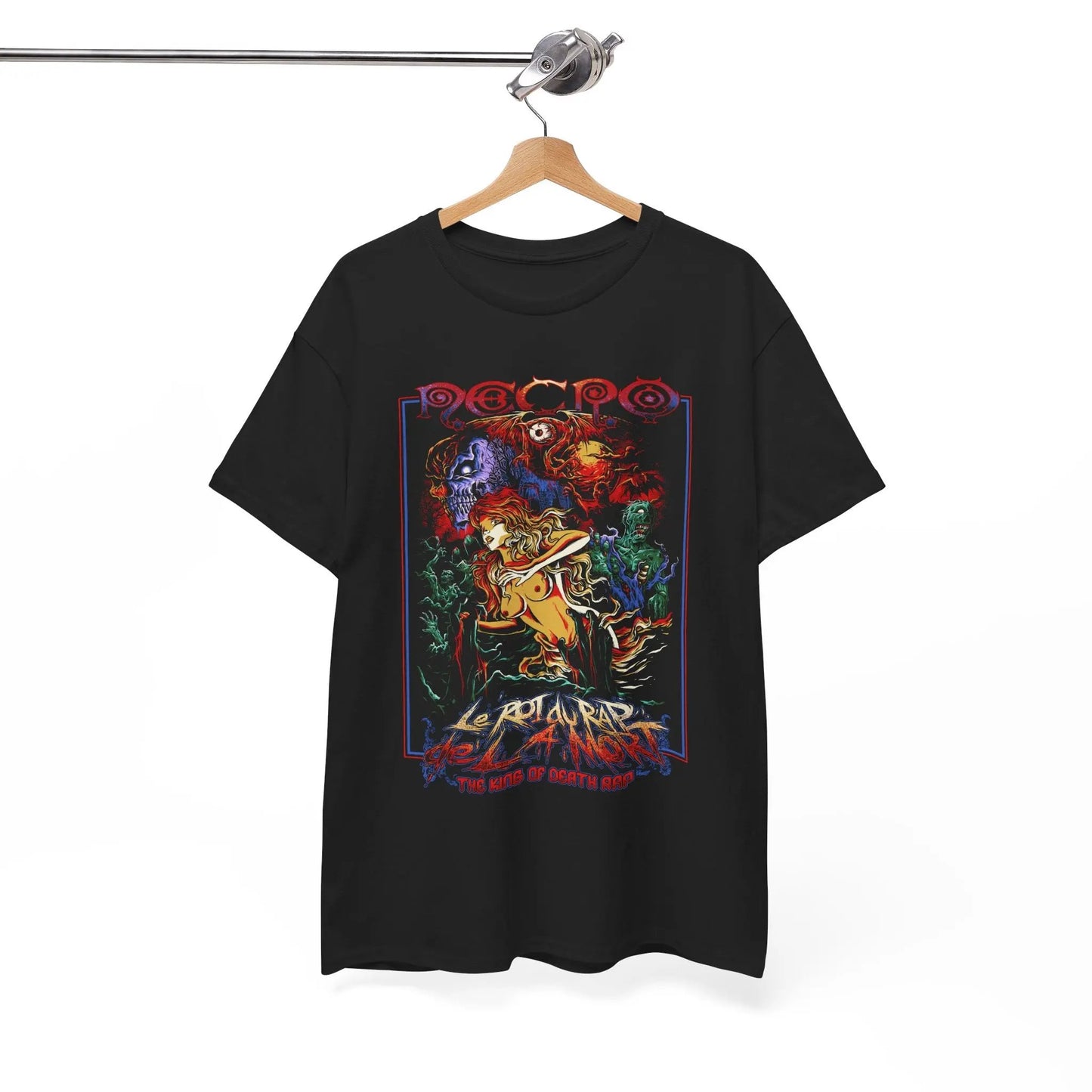 Necro - The King Of Death Rap - Heavy Cotton Tee - Gilden 5000 - Black Printify