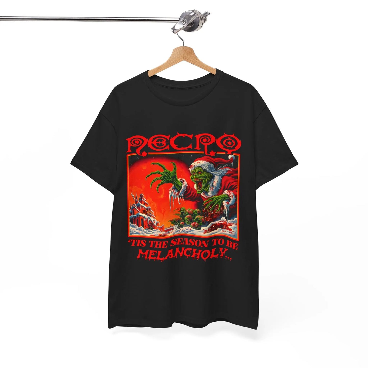 Necro - "Tis The Season To Be Melancholy - Heavy Cotton Tee - Gilden 5000 Printify