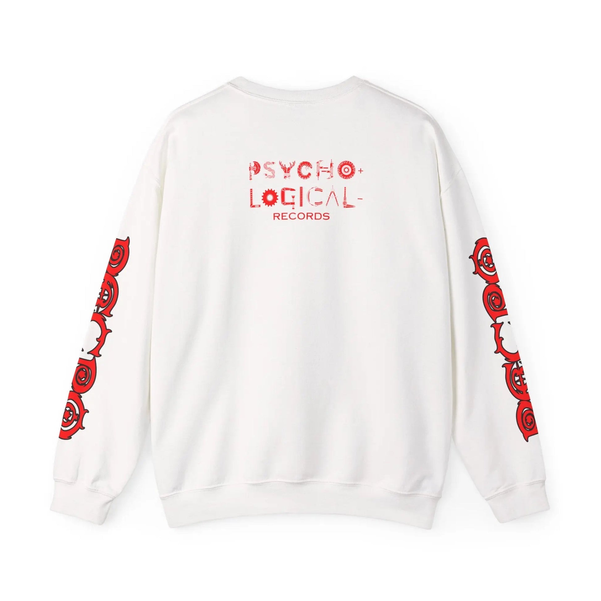Necro - Red/Black N Symbol - White Heavy Blend Crewneck Sweatshirt Printify