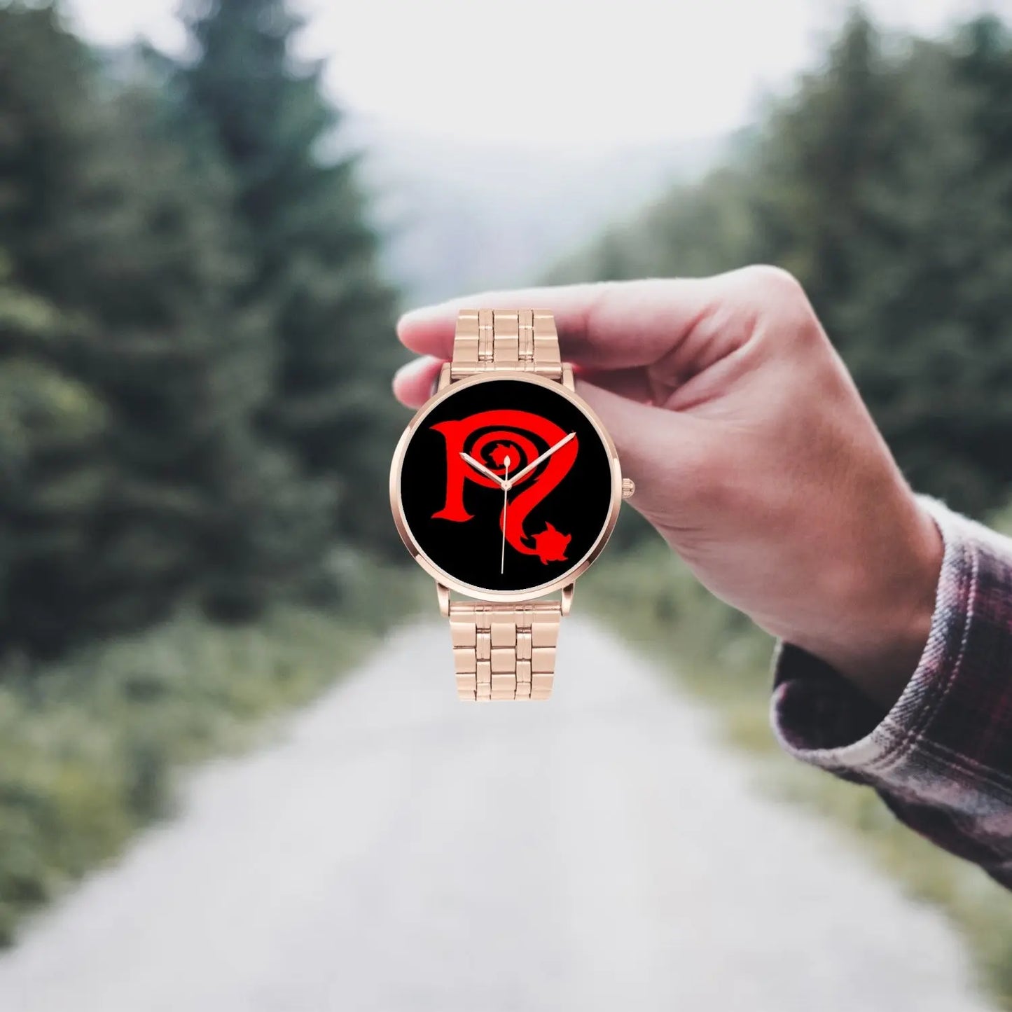 Necro - Red N - Black Steel Strap Quartz Watch NECRO SUPER STORE