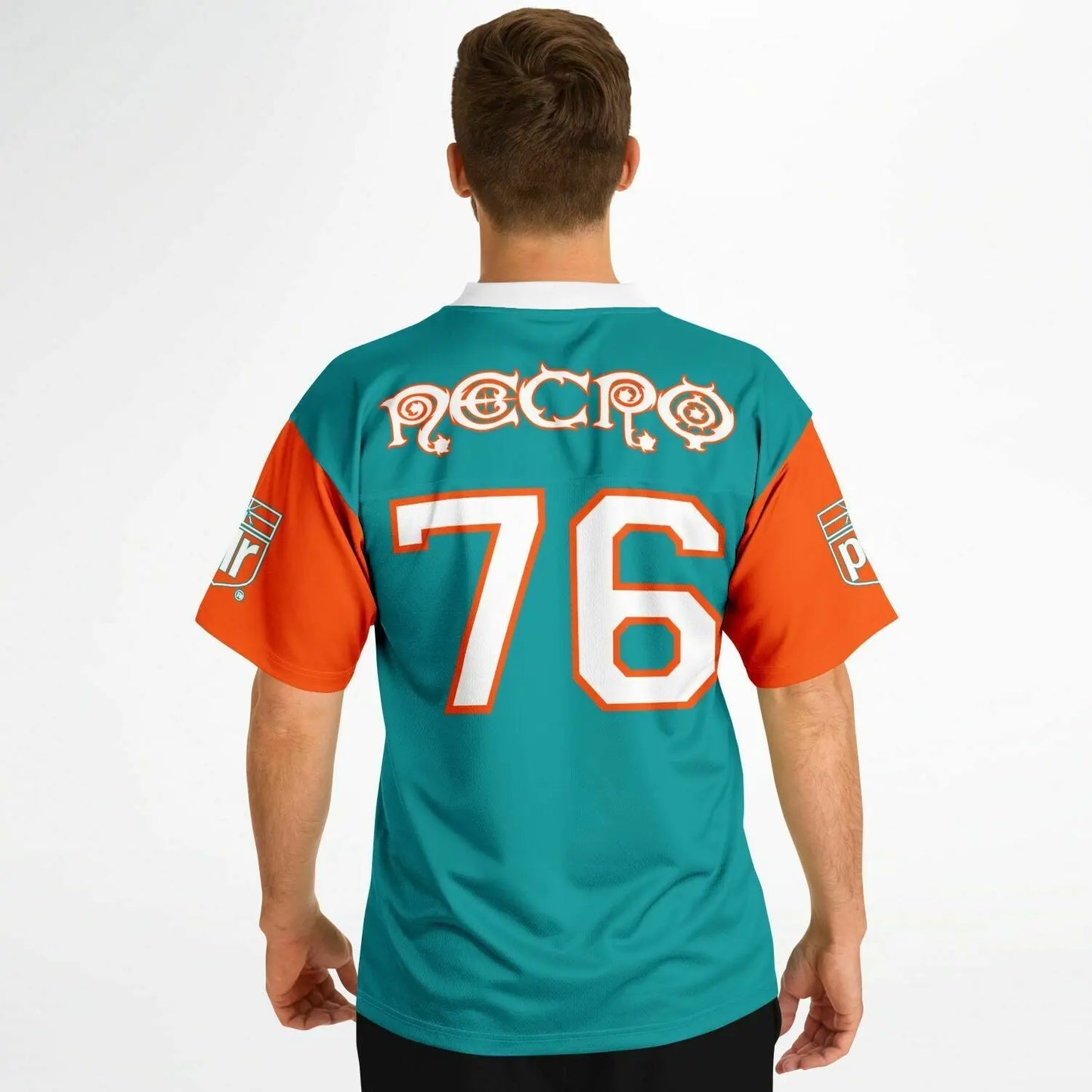 NECRO - N Symbol - Football Jersey (Miami Dolphins Colors) NECRO SUPER STORE