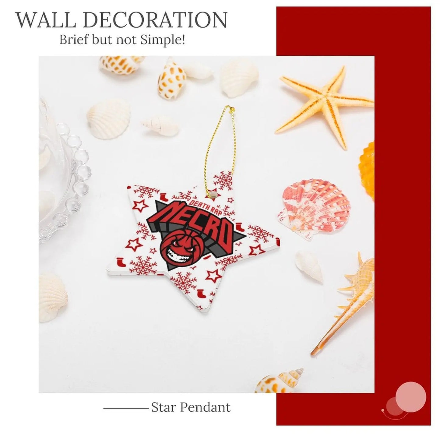 Christmas Star Shape Porcelain Ornament Christmas Star Pendant Interestprint