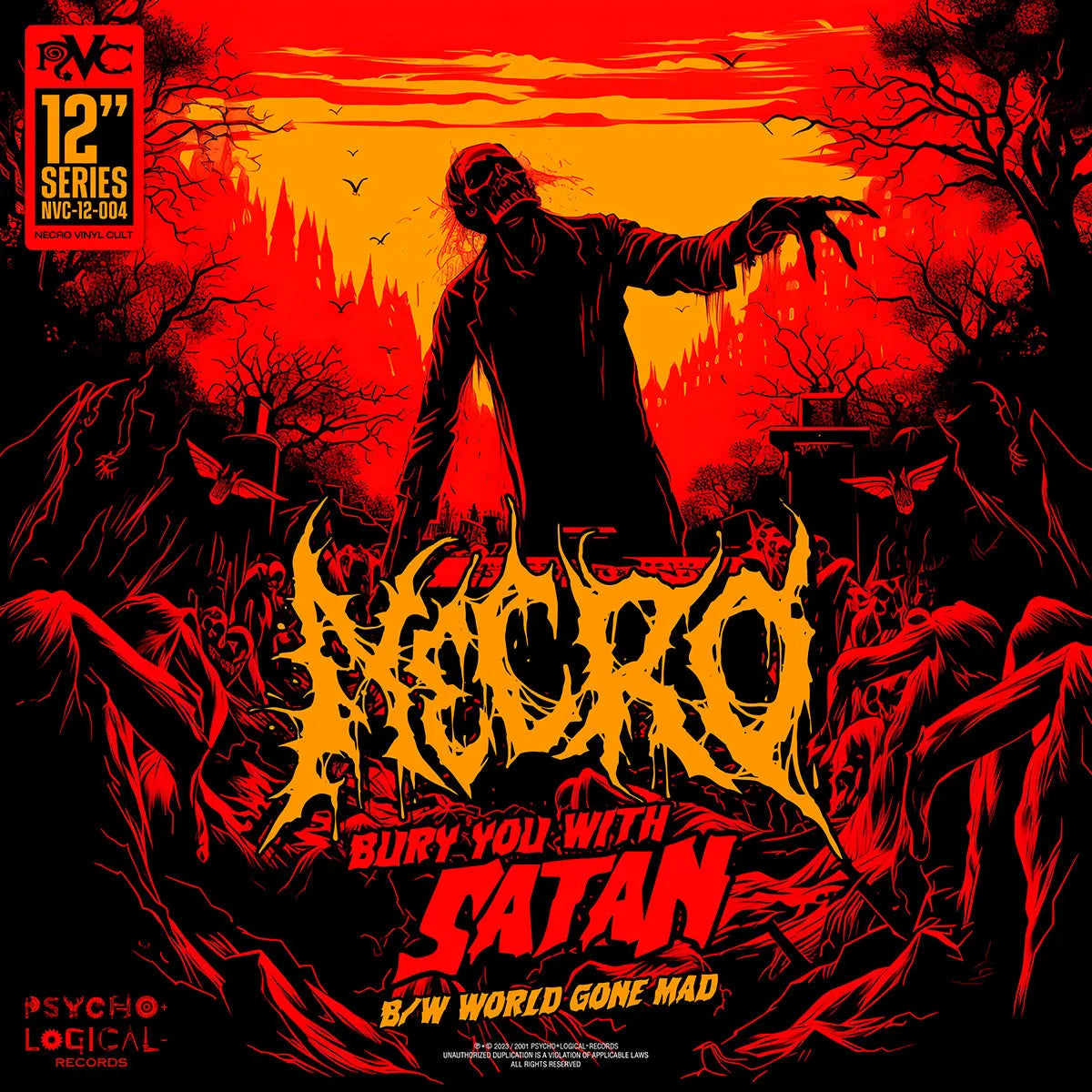 NECRO - Bury You With Satan / World Gone Mad 12" Vinyl Single NECRO SUPER STORE