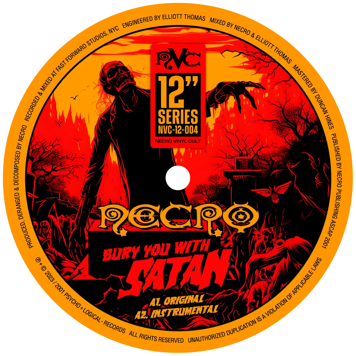 NECRO - Bury You With Satan / World Gone Mad 12" Vinyl Single NECRO SUPER STORE