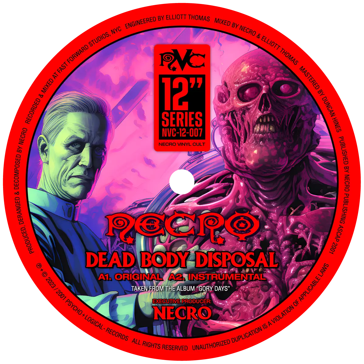 NECRO - Dead Body Disposal / Poetry In The Streets 12" Vinyl Single NECRO SUPER STORE