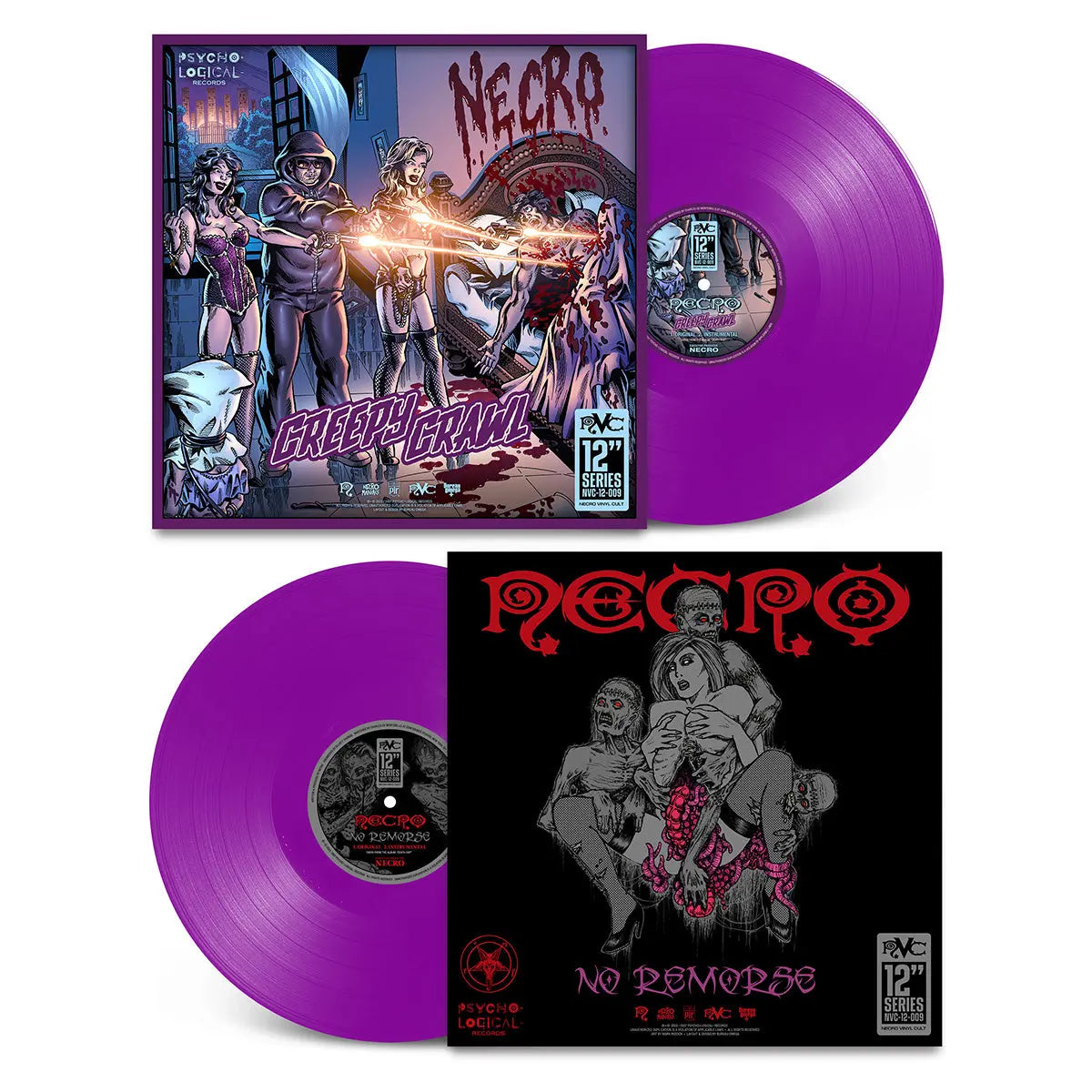 NECRO - Creepy Crawl / No Remorse 12" Vinyl Single - COLORED VINYL NECRO SUPER STORE